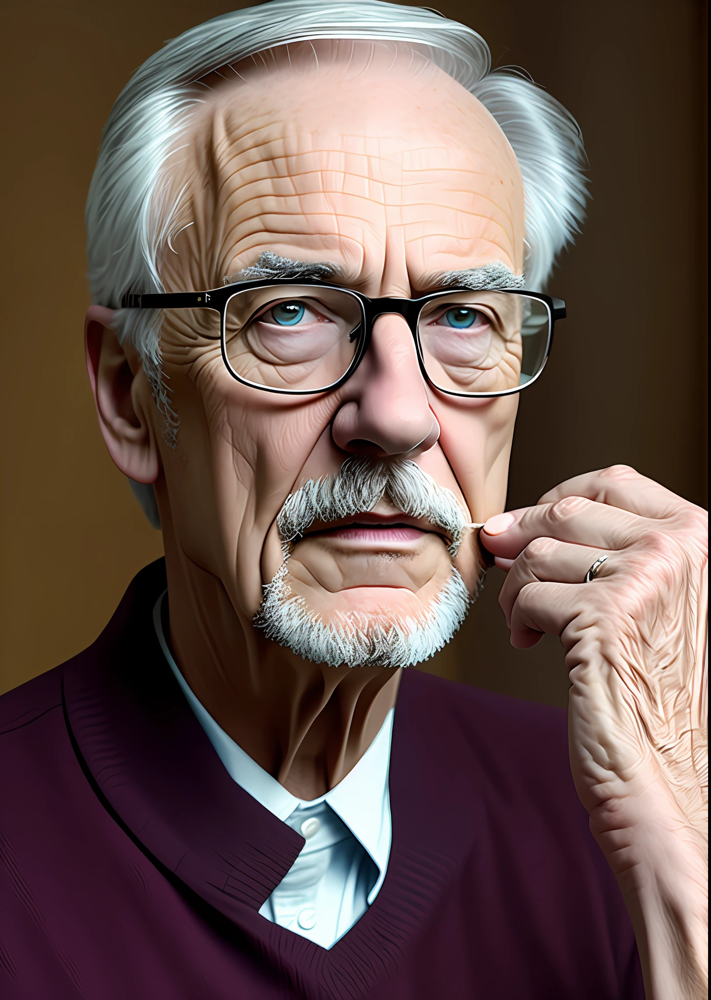 (8k, best quality, masterpiece:1.2), (realistic, photo-realistic:1.37), top quality, masterpiece, an old man, history teacher, concentrated teacher, tight work clothes, wearing glasses, looking, background in a classroom