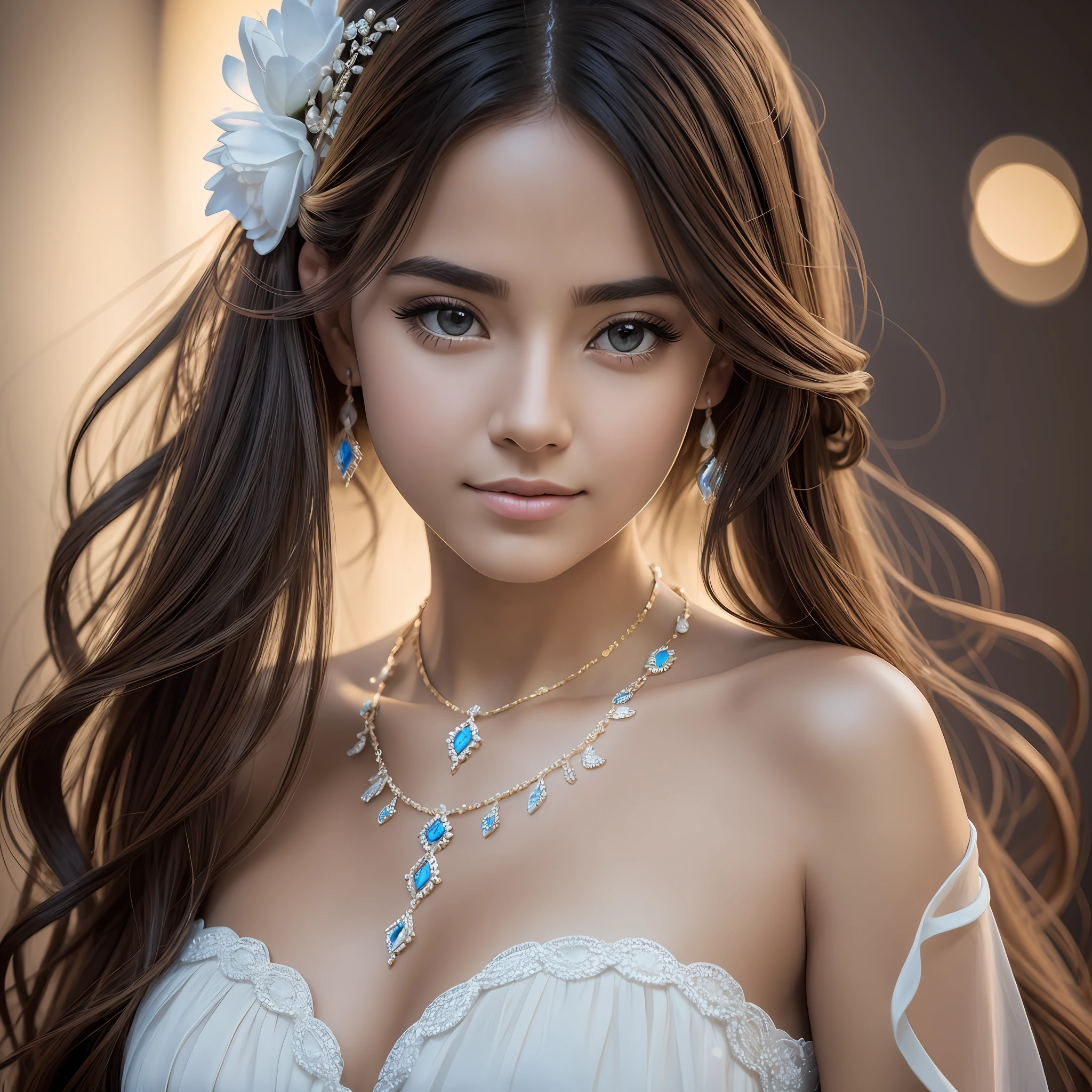 Best Quality, Masterpiece, High Resolution, 1 Girl, Porcelain Dress, Hair Accessories, Necklace, Jewelry, Beautiful Face, Physics, Tyndall Effect, Realistic, Dark Studio, Rim Lighting, Duotone Lighting, (High Detail Skin: 1.2), 8k uhd, DSLR, soft light, high quality, volumetric light, candid, photo, high resolution, 4k, 8k, bokeh --auto --s2
