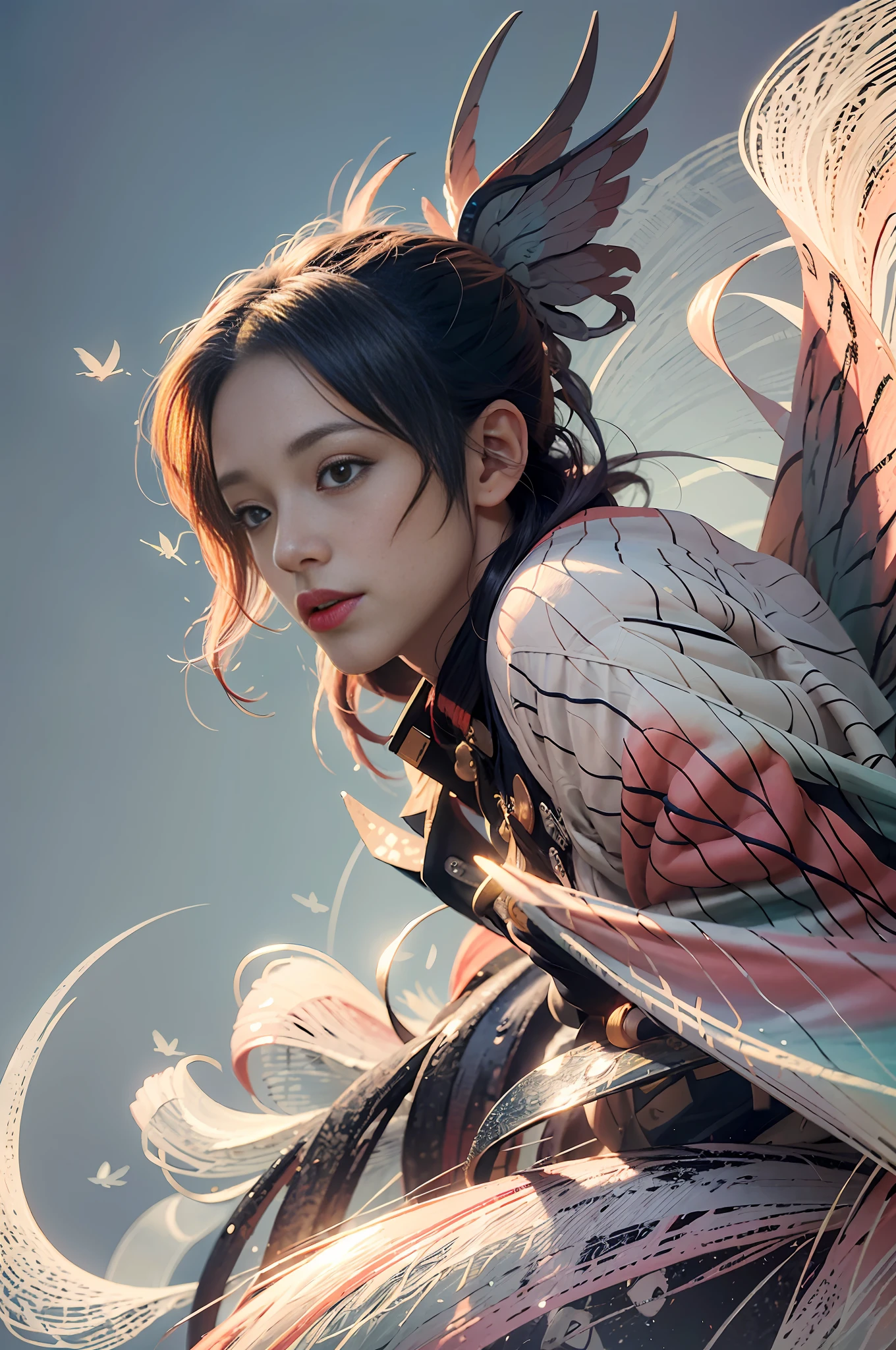 official art, unity 8k wallpaper, (high detail), beautiful and aesthetic, masterpiece, best quality,realistic,
Tengu mage, Tengu feathered fan, wind spell, tengu familiar, tengu mountain, shinto magic,
Delicate Illumination, Soft Highlights, Understated Depth,