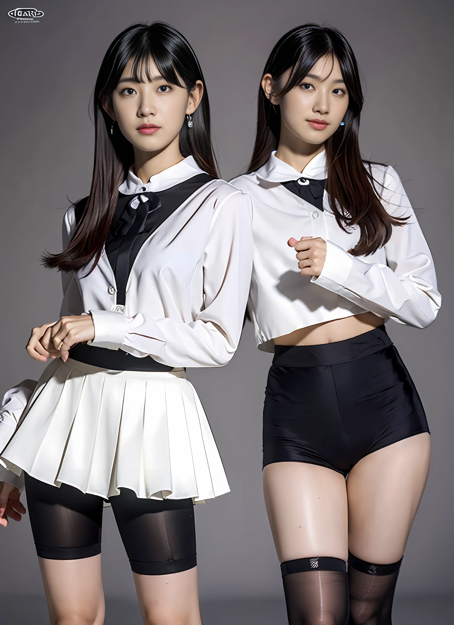 masterpiece, masterpiece, best quality, best quality, real, unity, 8k wallpaper, official art, highly detailed cg unity 8k wallpaper, ulzzang-6500, one girl, cute, professional lighting, ((Long black spandex shorts: 1.37)), long hair, uniform, pleated skirt, (Original: 1.2), (Real: 1.4), ultra detailed, high resolution, ultra detailed, amazing, fine details, cinematic lighting, simple costumes, detailed clothing textures, (8k, RAW photos, highest quality, masterpiece: 1.27), (realistic, photorealistic: 1.37), physically based rendering, handsome, masterpiece, highest quality, high resolution,