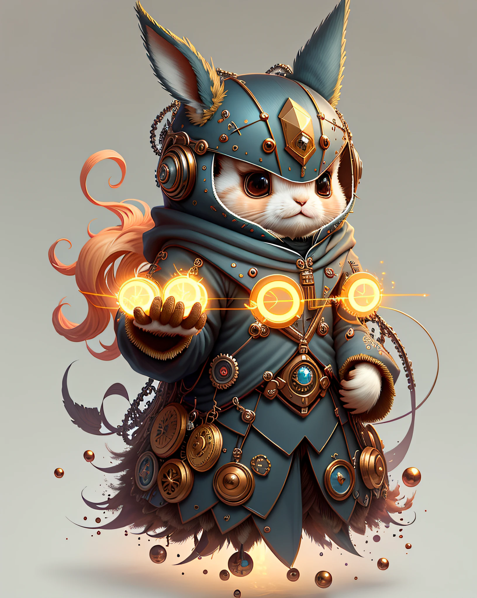 "Create masterpieces of cute creatures with inspired ultra-detailed concept art. Unleash your inner Cu73Cre4ture programmer with the power of steady diffusion and bring your imagination to life! ", (Zodiac Rabbit), High Detail, 8k