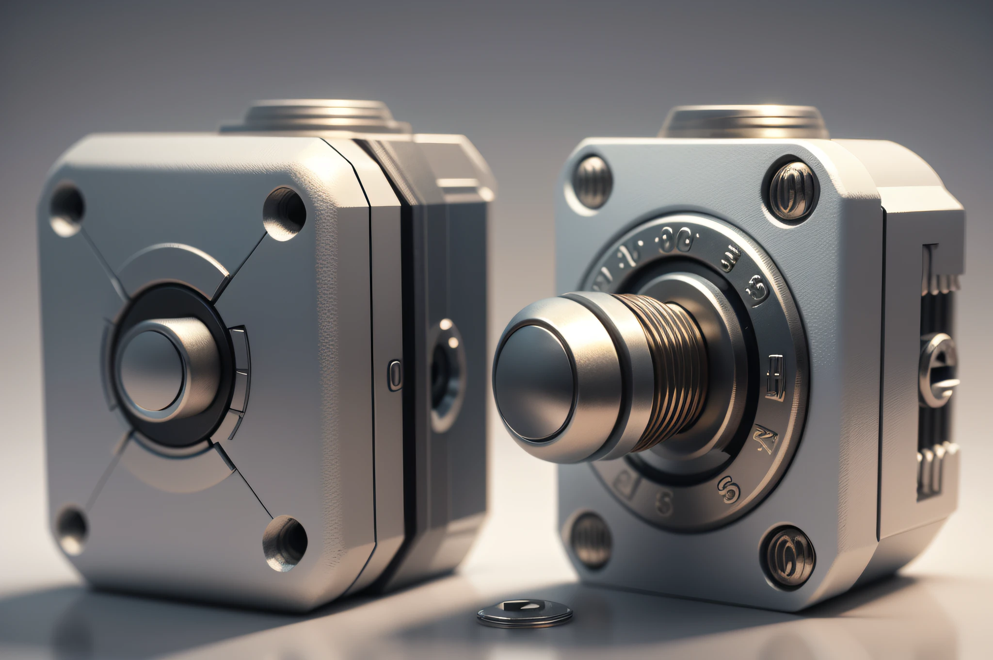 Toggle switch buttons isolated on white background. 3D render. 3D illustration --auto --s2