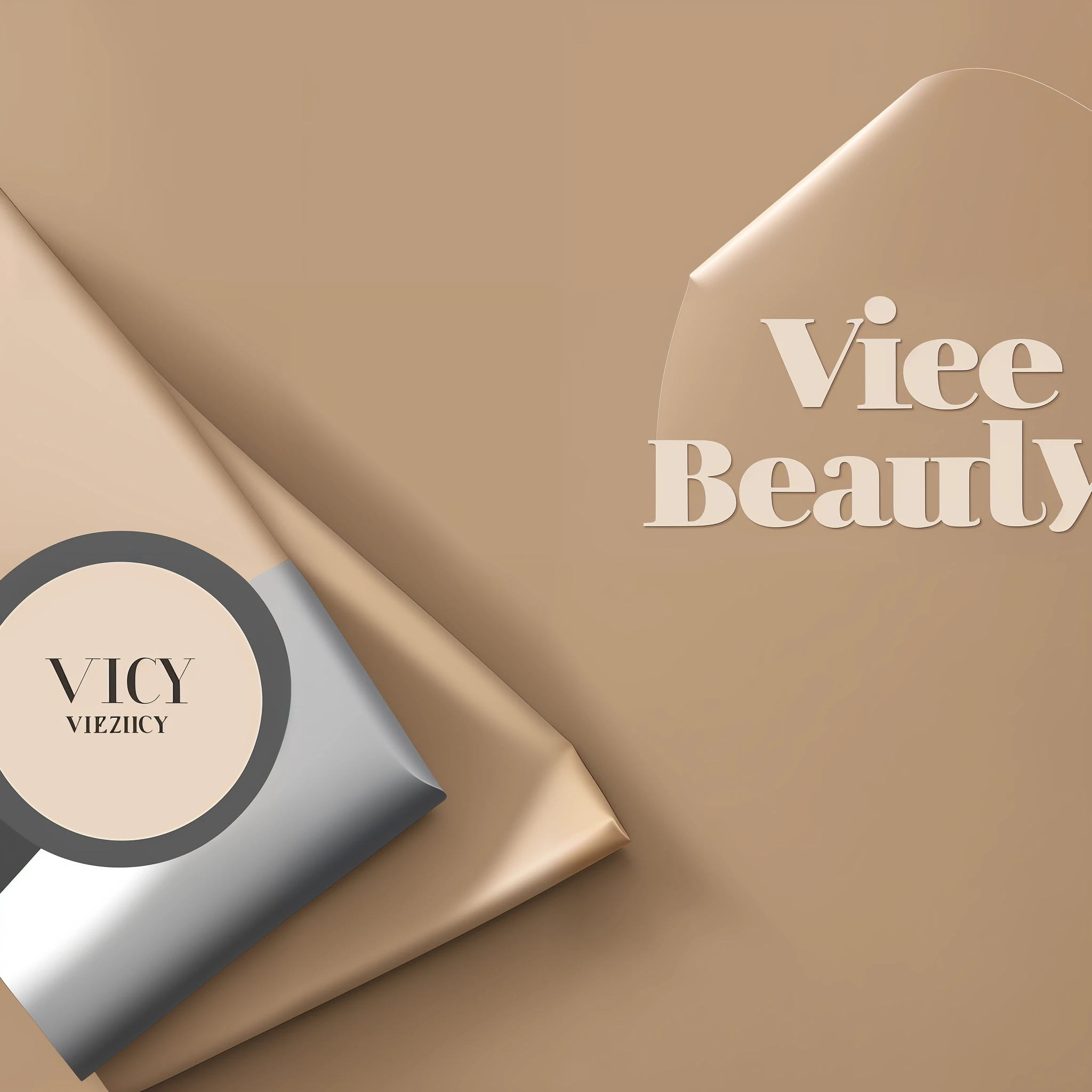 image for a virtual store in beige color with the name Vic Beauty Online highlighted in white color --auto --s2