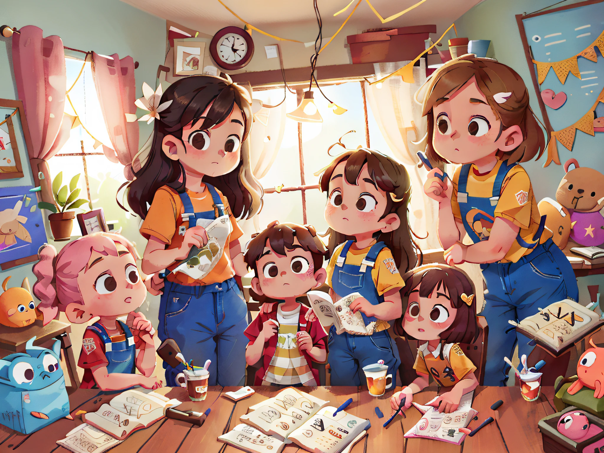 When the "Pillipillias" dad needed to fix a piece of furniture at home, the girls stood by his side, watching and learning. They helped hold the tools and passed the necessary parts. The twins learned that working as a team and being helpful was important in the family.