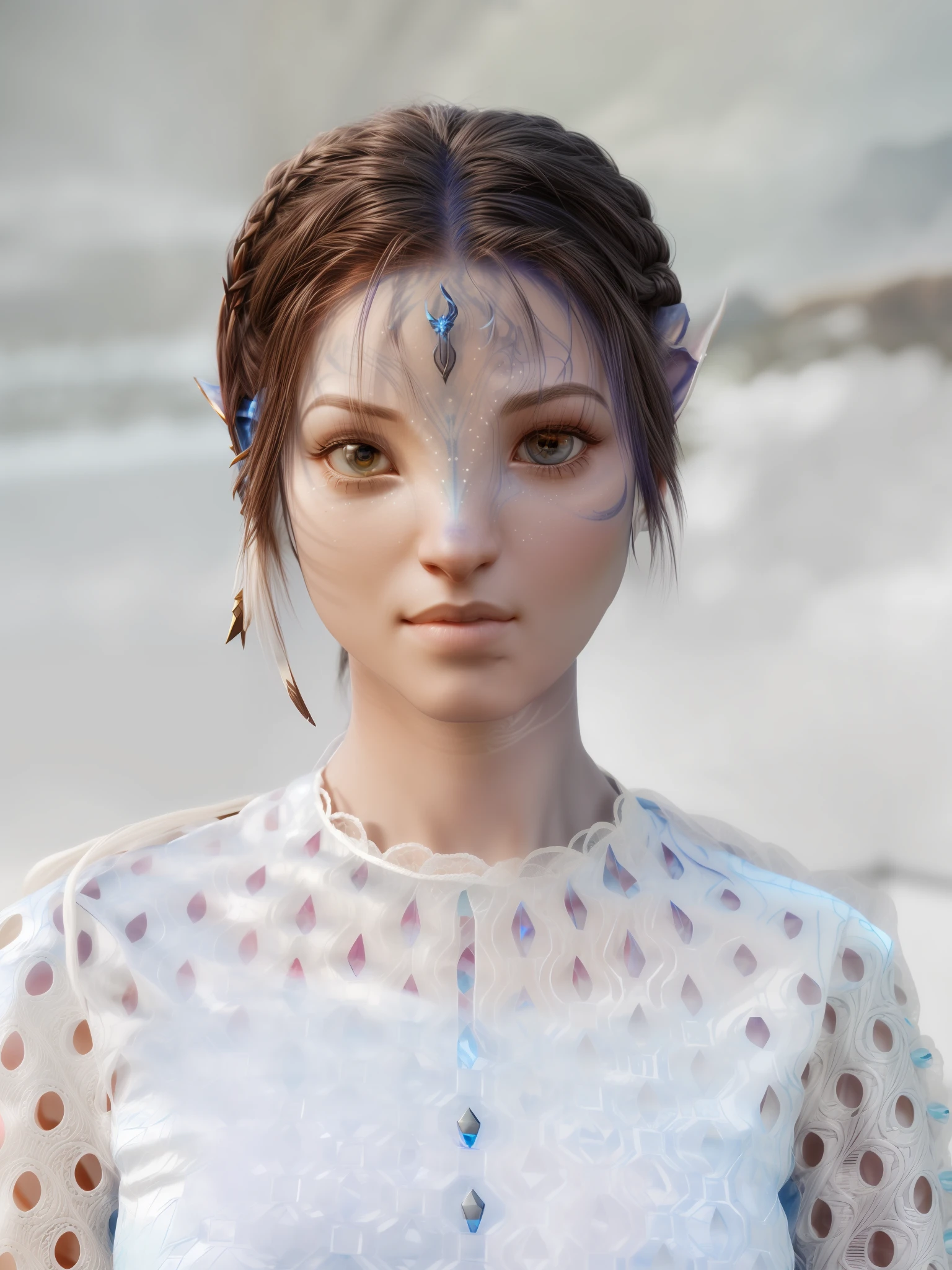 HD, (Best Detail) (Best Quality), detailed facial features, (Avatar style), blue skin