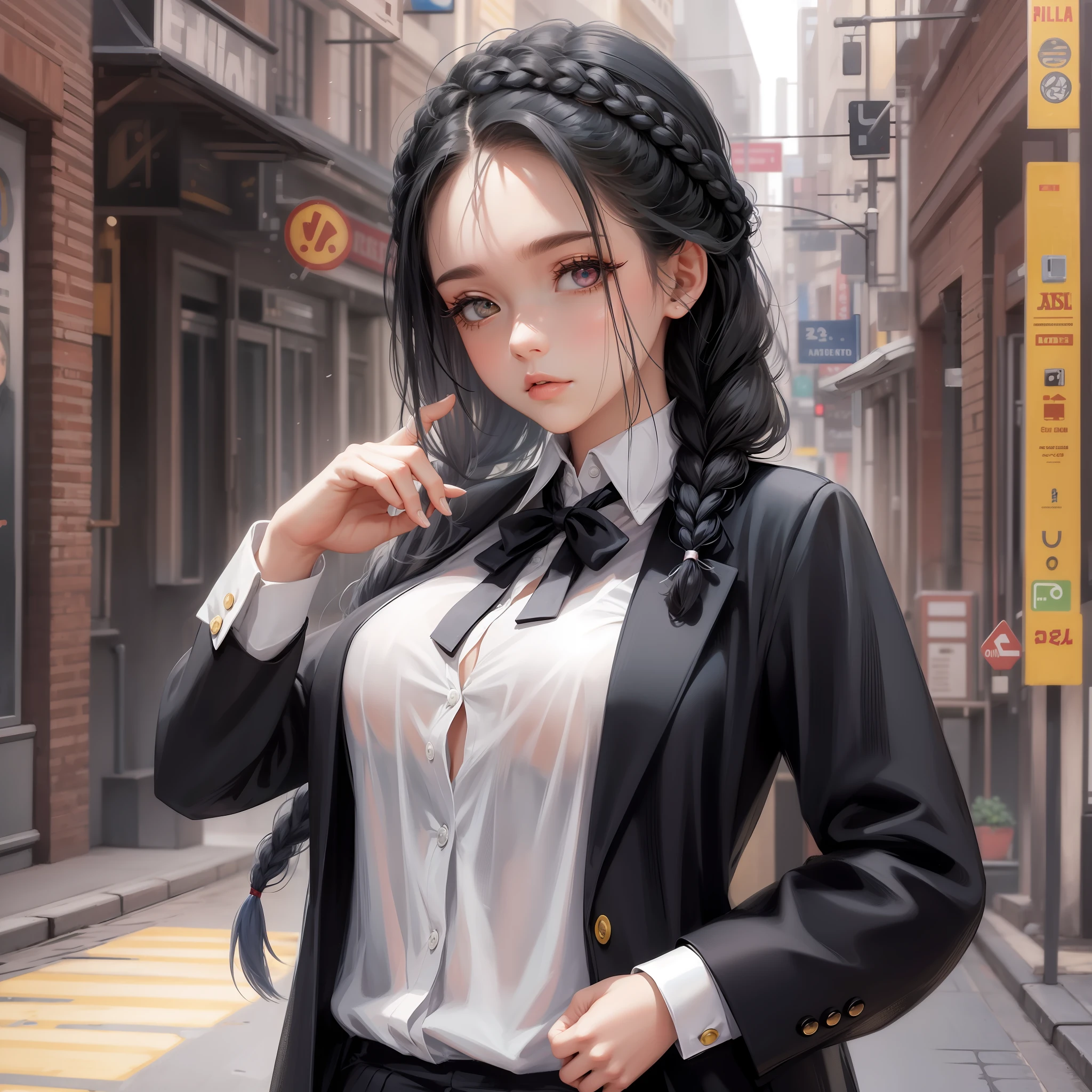 Big eyes, double eyelids, twisted braids, professional attire --auto --s2