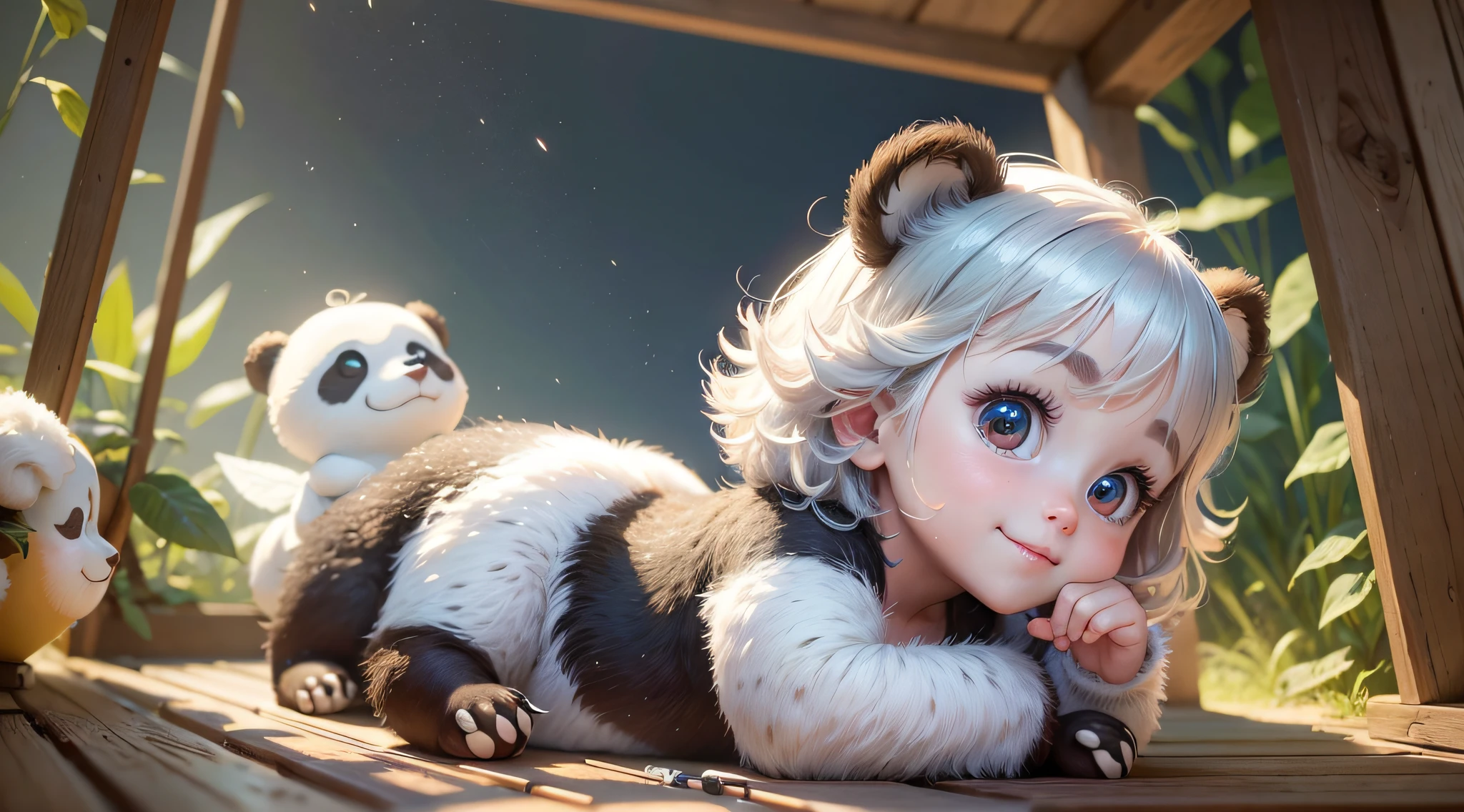 (masterpiece), (best quality), (ultra-detailed), (full body:1.2), Super cute, Baby, Pixar, Baby panda in pajamas, Big bright eyes, Fluffy, Smile, Delicate and fine, Fairy tales, Incredibly high detailed, Pixar style, Bright color palette, Natural light, Simple background with pure color, Octane render, Trending on Artstation, Gorgeous, Ultra wide angle, 8k, HD, Realistic --auto --s2