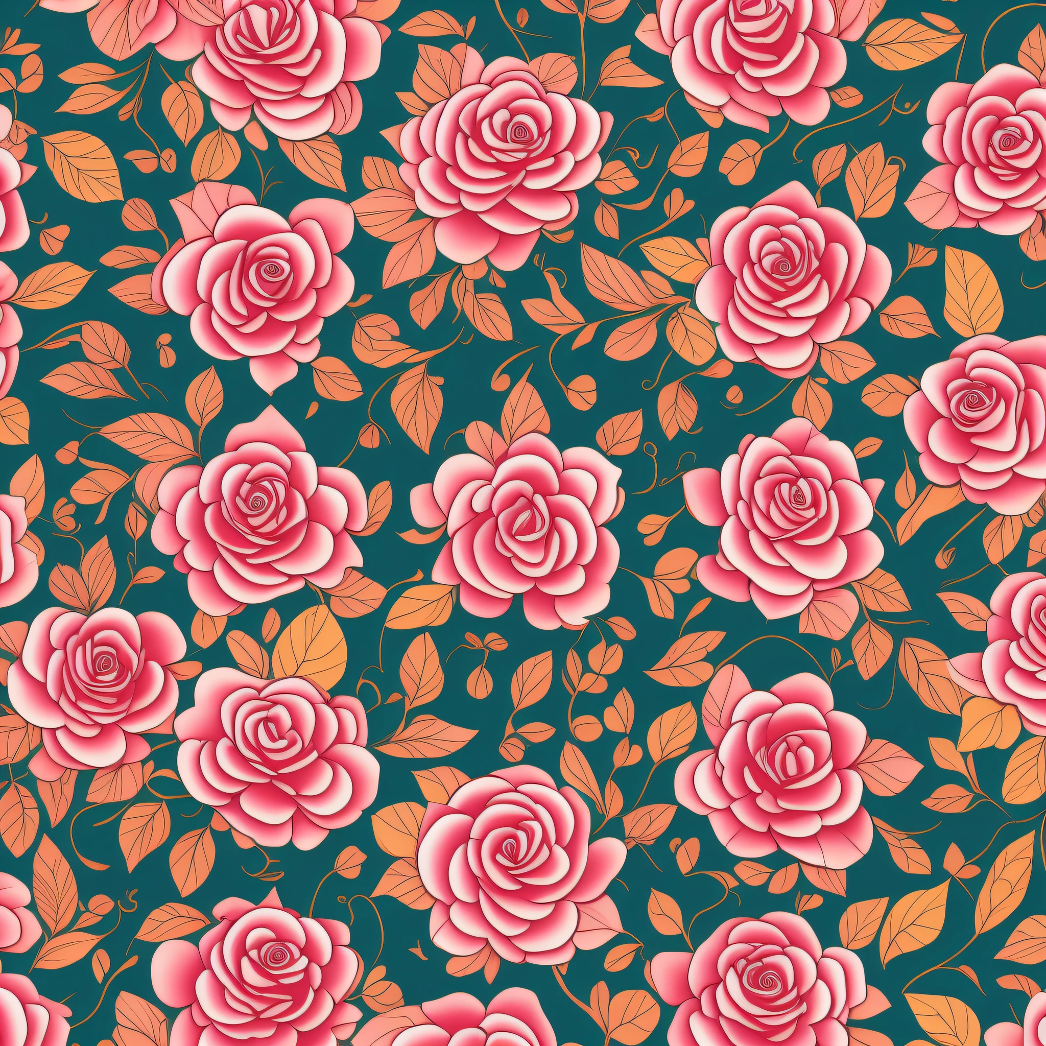 Textile print of Colombian roses Size: 898x164 pixels.
Maximum number of colors: 5.
Main elements: flowering Colombian roses and leaves.
Colombian roses should be variously distributed in the strip.
Roses should have different positions, shapes, and sizes to add visual variety.
Make sure colors are sharp and don't mix into gradients.
You can use fine, defined lines to highlight the outlines of flowers and leaves. Highly detailed digital illustration, detailed digital illustration, ultra detailed color art 8K, HD --auto --s2