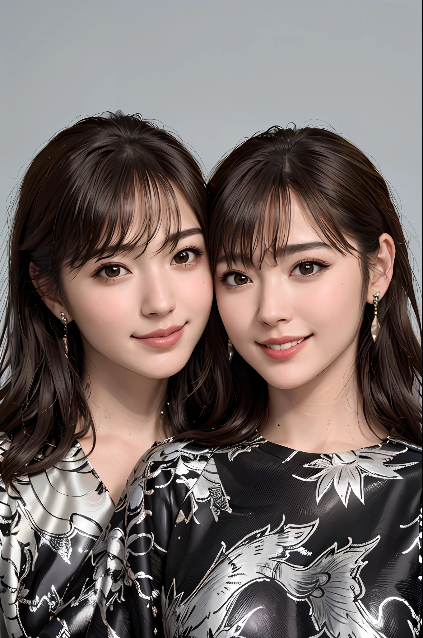 Top quality, full body, two male and female masterpieces, dark eyebrows, ultra high resolution, photorealistic, highly detailed, professional lighting smile, eagle nose, short hair