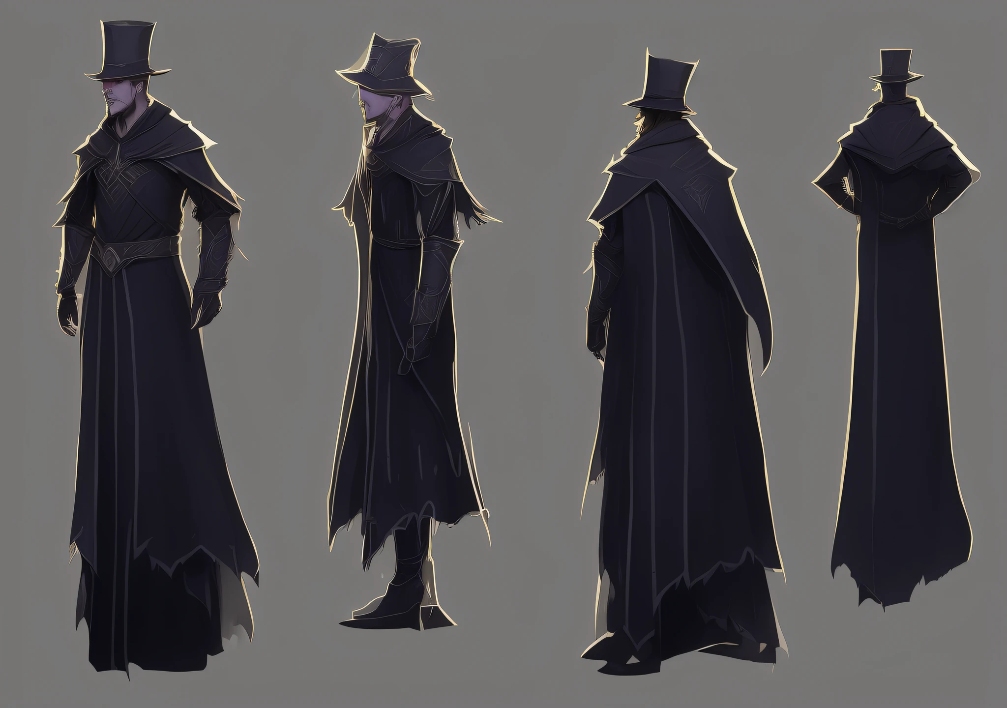 Drawings of a man in robes and hats, full body concept, character poses for concept art, creepy explorer sketch, concept character, full body character concept, character design sketch, unrealistic character concept, character concept, new costume concept design, full body character drawing, ((character concept art)), film noir world character design, clear costume design, demon aristocratic character design, single character concept art, concept character, full body concept art, arcane concept art, clergy, Fantasy character concept, detailed full body concept