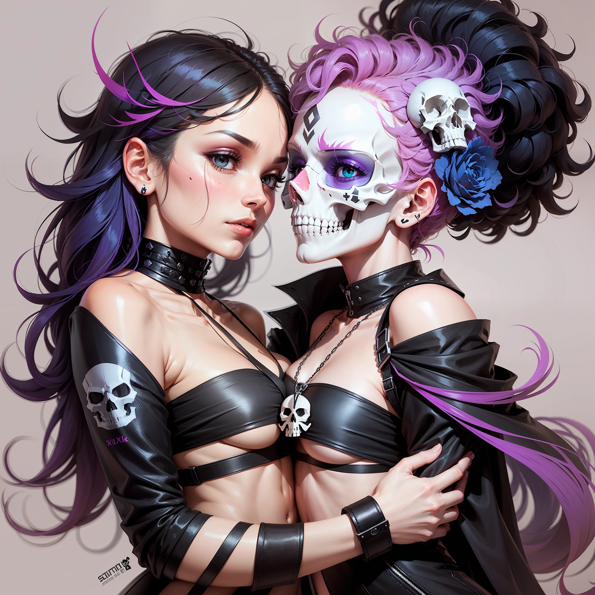 Minimalist vector, skull lgbtqi+ --auto --s2