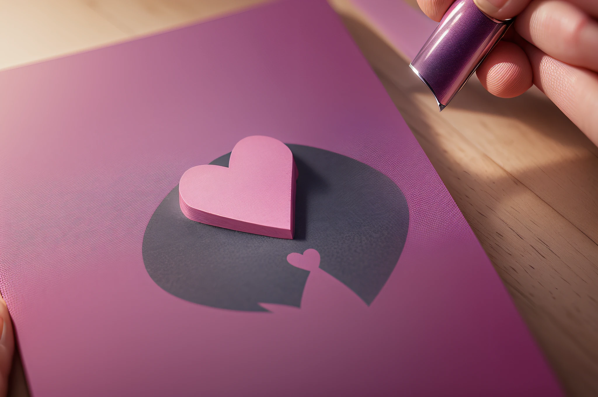 pink heart shaped post it note, clipping path included --auto --s2