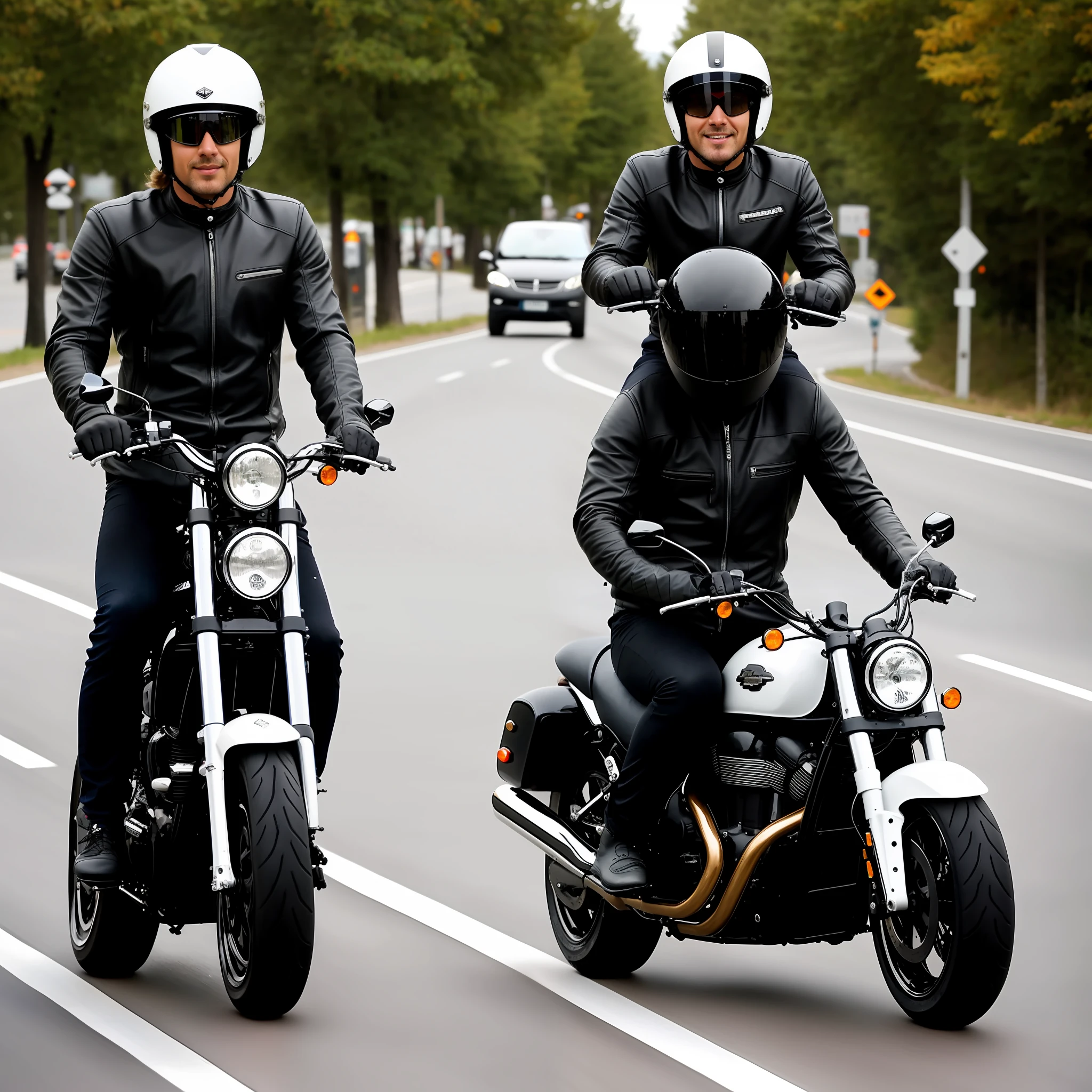 European people wearing helmets riding motorcycles on city streets, photo of male cyclist, riding motorcycle, riding motorcycle on street, motorcyclist, riding futuristic motorcycle, cyclist, harley-Davidson motorcycle, harley-Davidson, motorcycle, sitting on a motorcycle, photo of female cyclist, riding on a road, riding a motorcycle