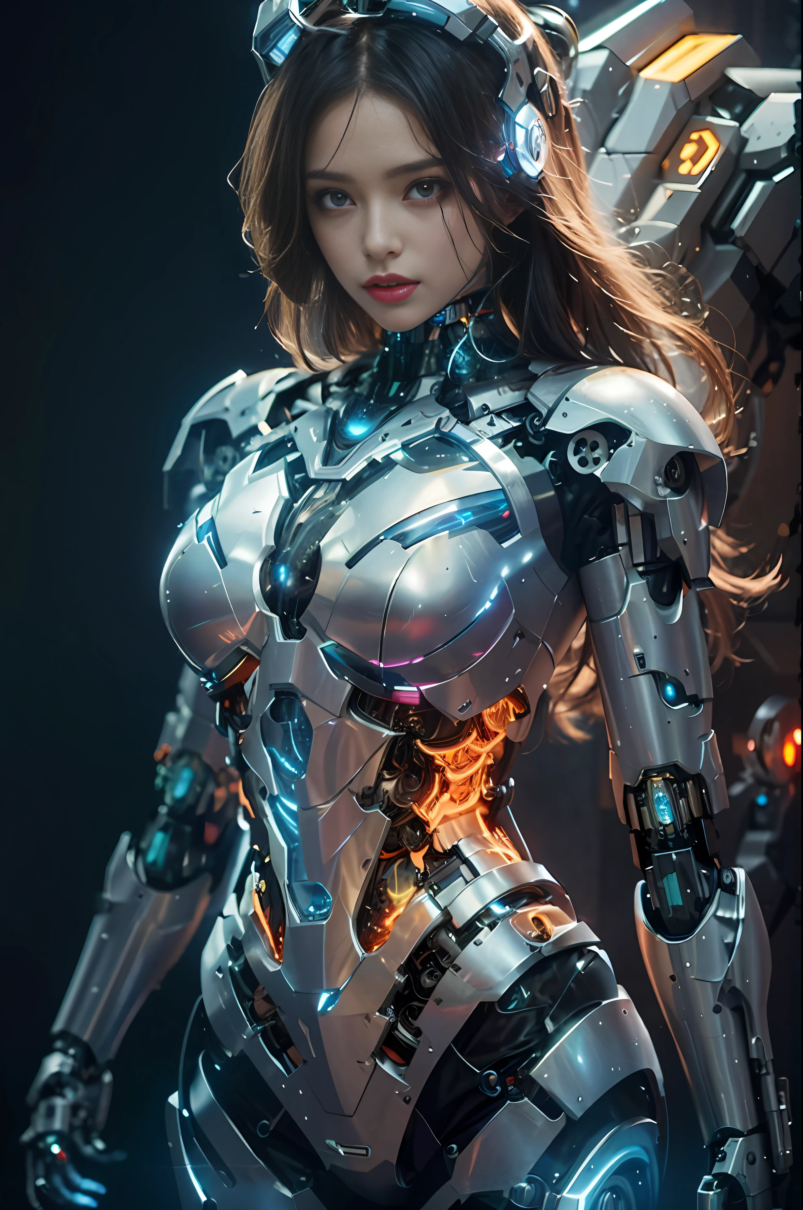 a woman in a futuristic suit with a sword and armor, beutiful girl cyborg, beutiful white girl cyborg, cyborg girl, cyborg - girl, girl in mecha cyber armor, cute cyborg girl, perfect anime cyborg woman, perfect android girl, female cyborg, perfect cyborg female, beautiful cyborg girl, female robot, young lady cyborg, female mecha, armor girl