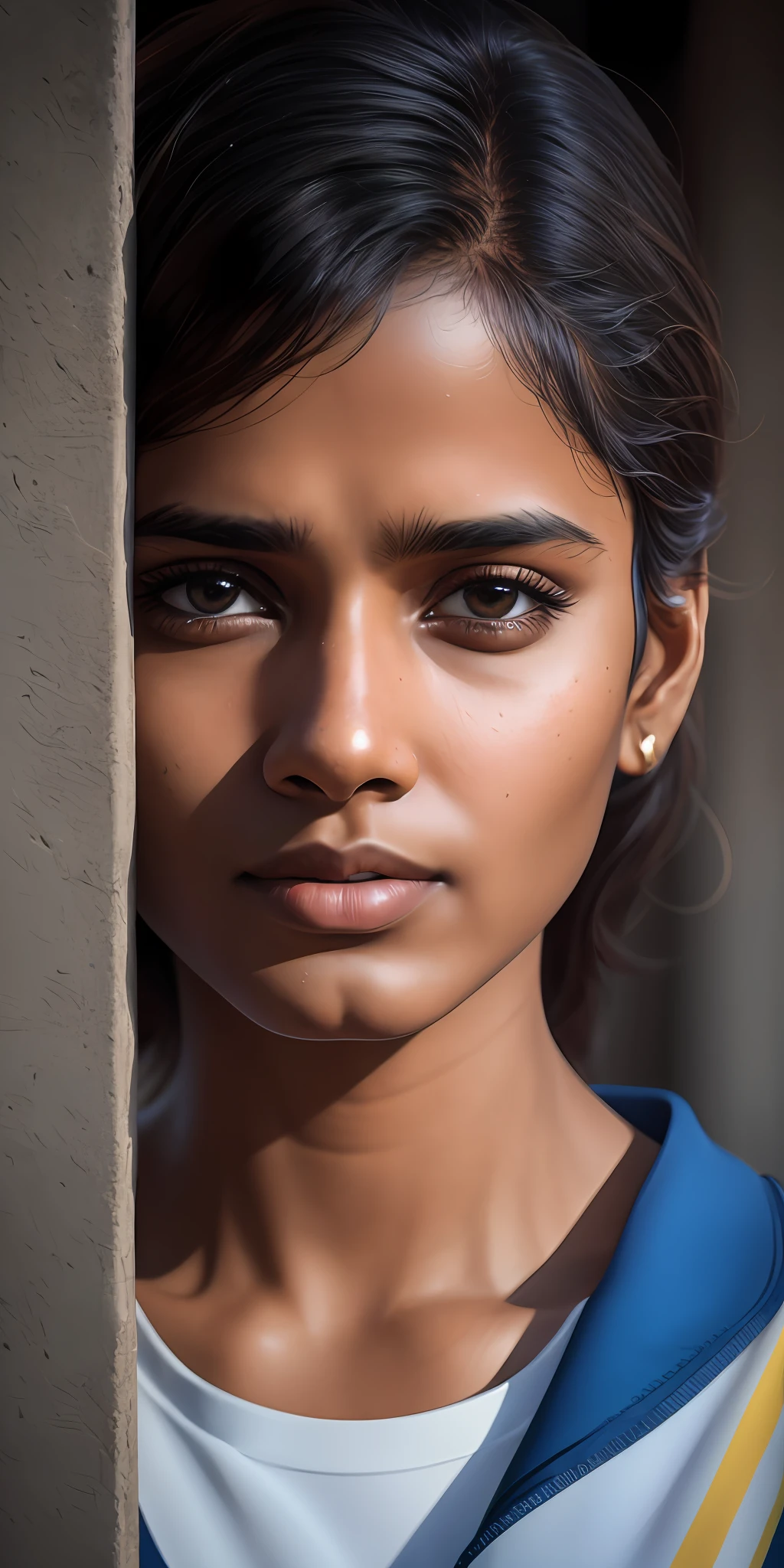Beautiful mature Indian college student, wearing athletics suit, outside the track field, ((slim, petite)), photorealism, photorealism, masterpiece, realism, realism, photorealism, photorealistic digital art trends in Artstation 8k HD detailed realistic, detailed, skin texture, ultra-detailed, realistic skin texture, armature, best quality, super high resolution, (realism: 1.4),, high resolution, detailed, raw photo, sharp, by Lee Jeffries Nikon D850 Film Stock Photograph 4 Kodak Portra 400 Camera F1.6 Lens Rich colors Ultra-realistic realistic textures Dramatic lighting UnrealEngine ArtStation CineStill 800 trend,