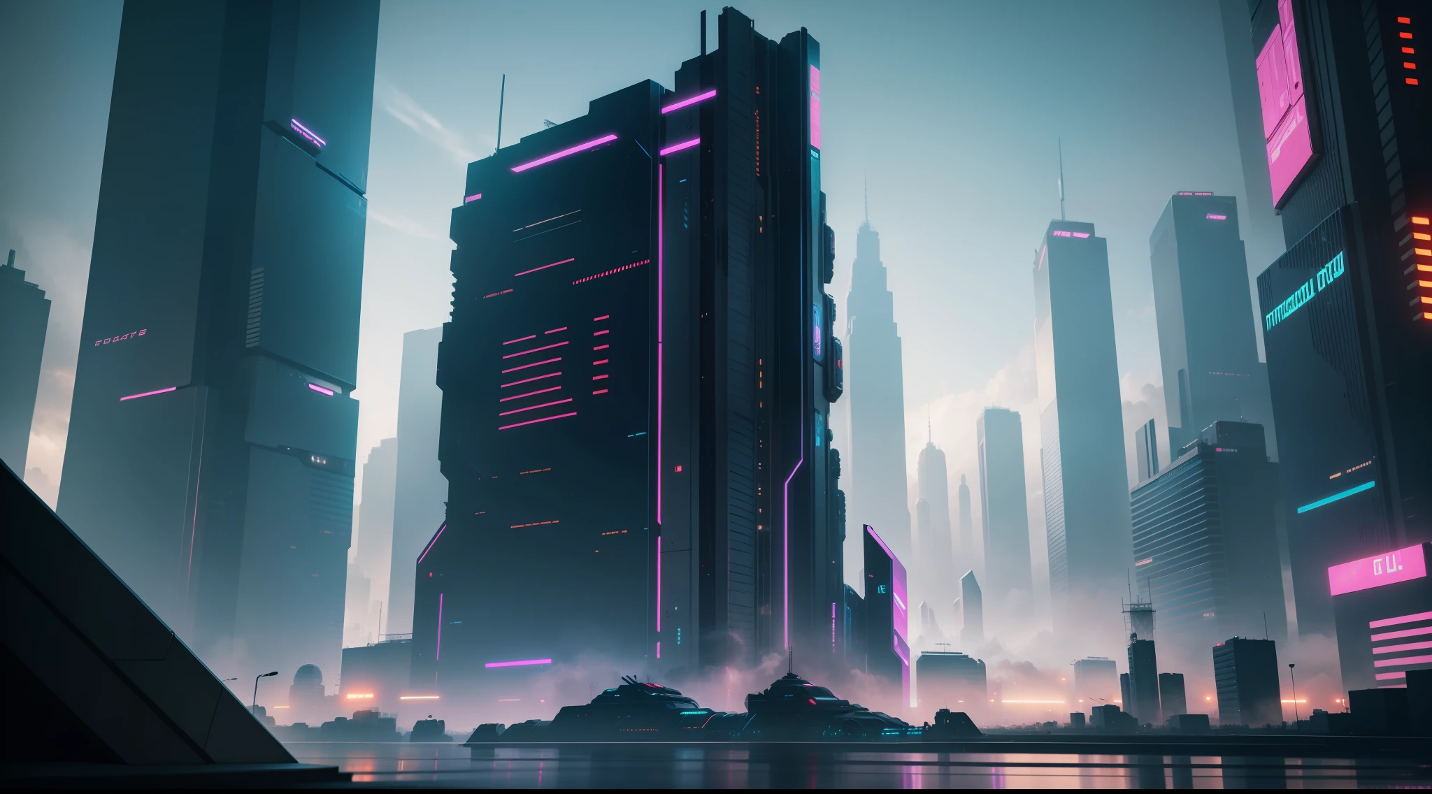 futuristic cyberpunk city, action shooting, vibrant, photorealistic, realistic, dramatic, dark, sharp focus, 8k