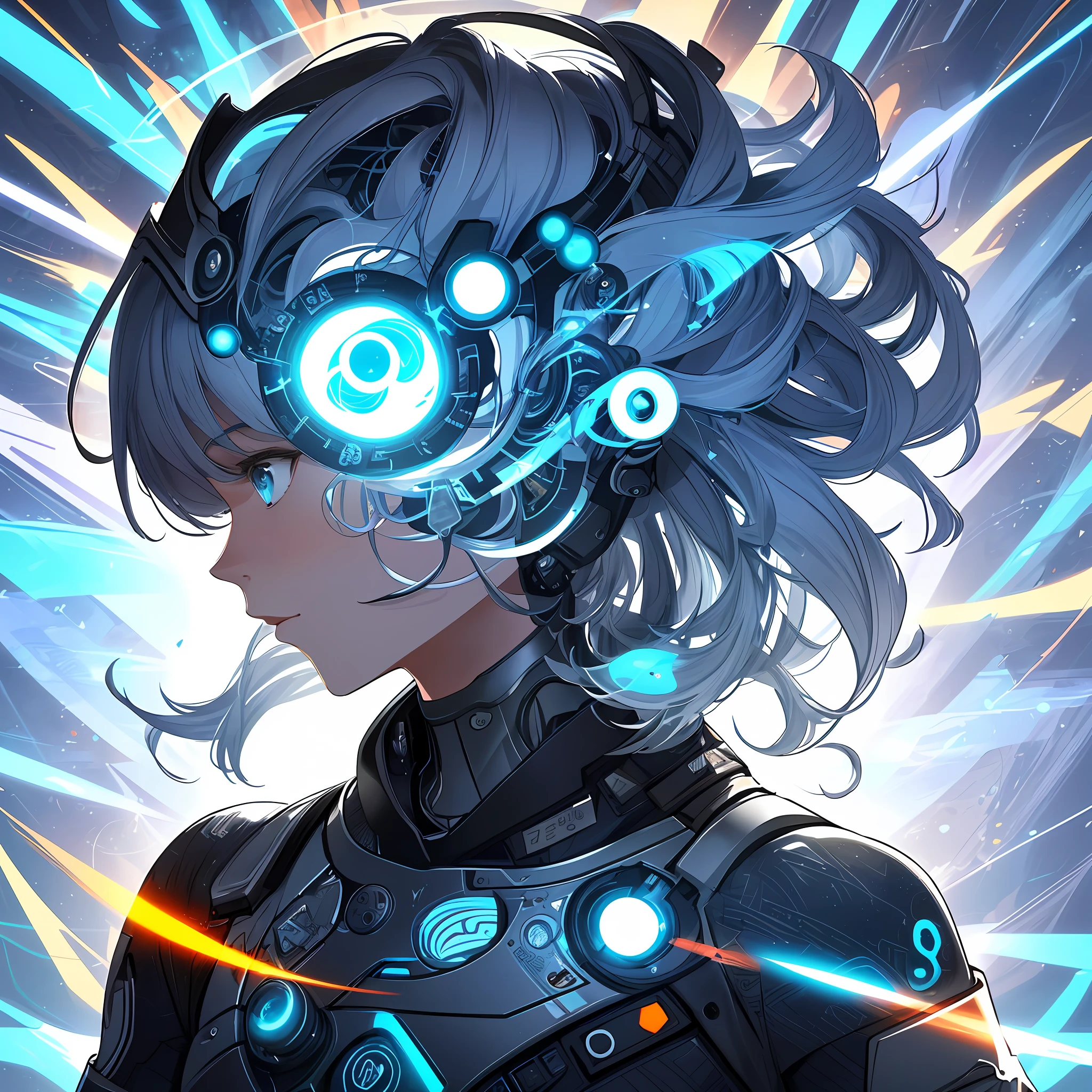 The illustration depicts a perfect blend of futuristic elements and creativity. In the center, there is a stylized face, with smooth strokes and flowing lines. The face is enveloped by a bright, translucent aura, emanating a sense of energy and innovation. The eyes are represented as two luminous, hypnotic circles, with small details that look like lines of code. In place of the ears, there are moving gears, symbolizing the fusion between the human mind and technology.

Above the face, there is a combination of brushes and pixels, representing the union of traditional art with the digital age. These elements merge into an explosion of vibrant colors and subtle gradients, creating a dynamic effect. Around the profile, abstract lines that symbolize creative freedom and artistic expression stand out.

This illustration for the profile picture is a visual representation of the combination of artificial intelligence and human creativity, capturing the innovative and inspiring spirit of the account.
