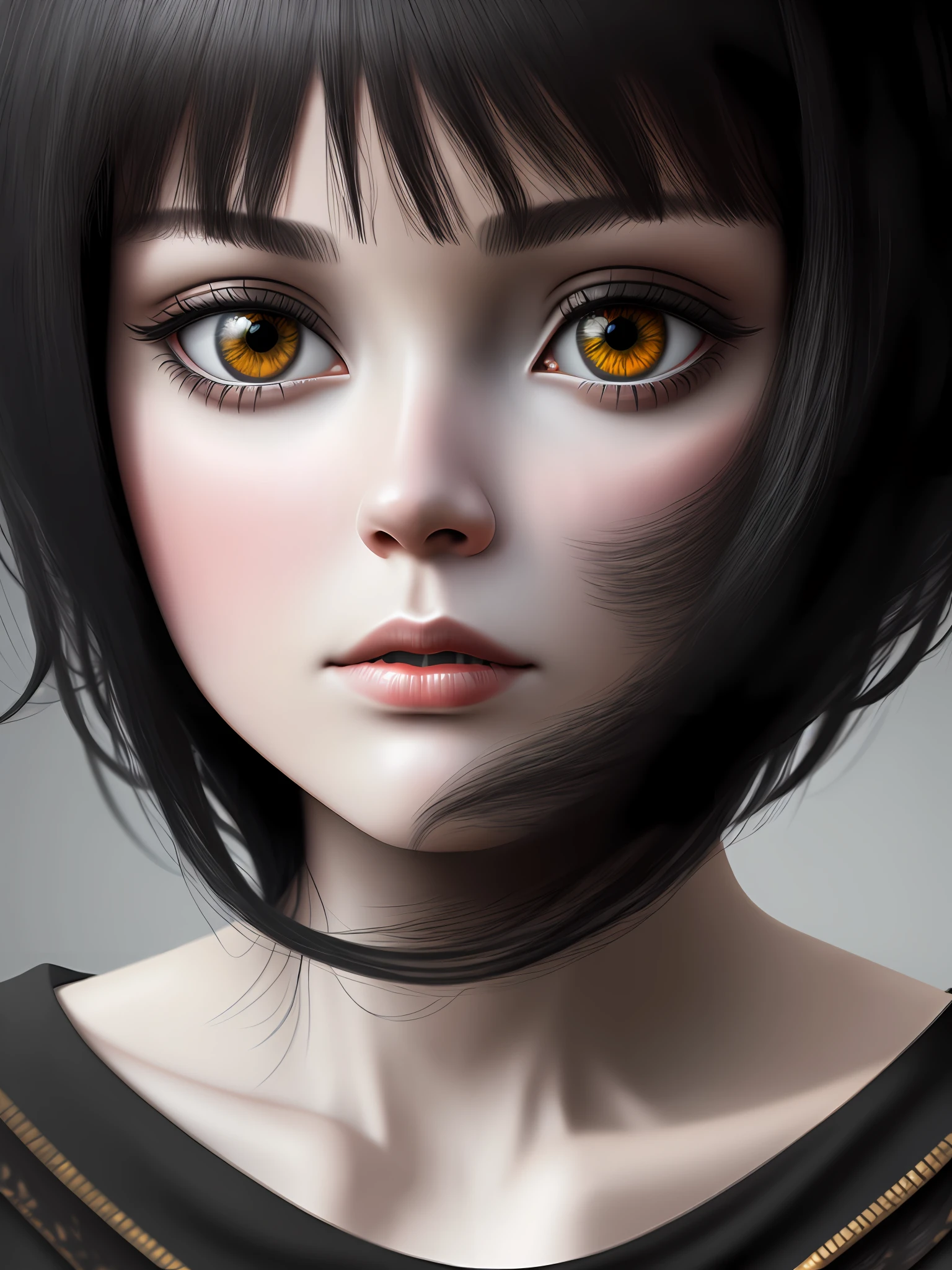 black hair, Surrealism, 8k, super detail