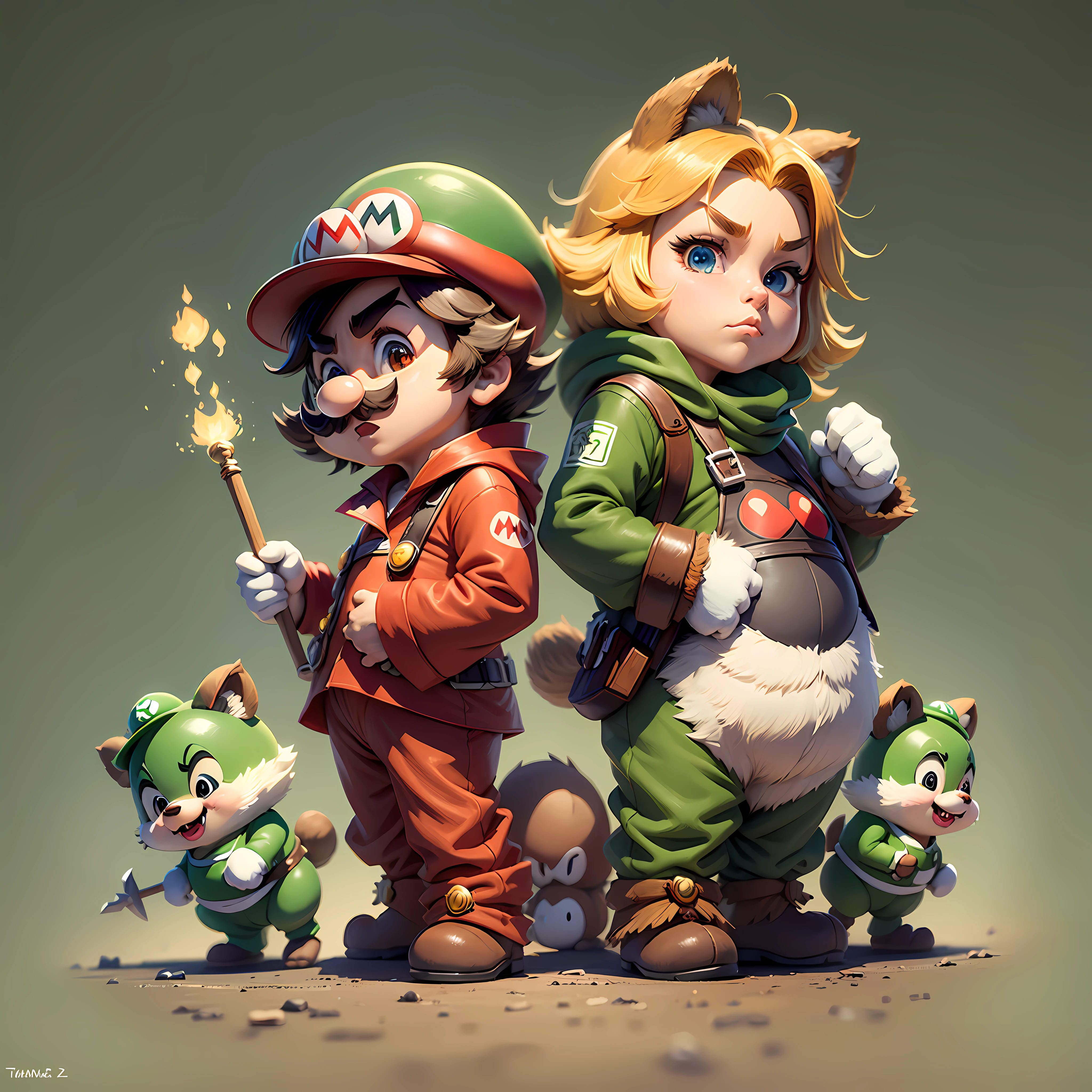Create a Mario Bros in Tanuki's pajamas, set in a game world Guild War 2 --auto --s2