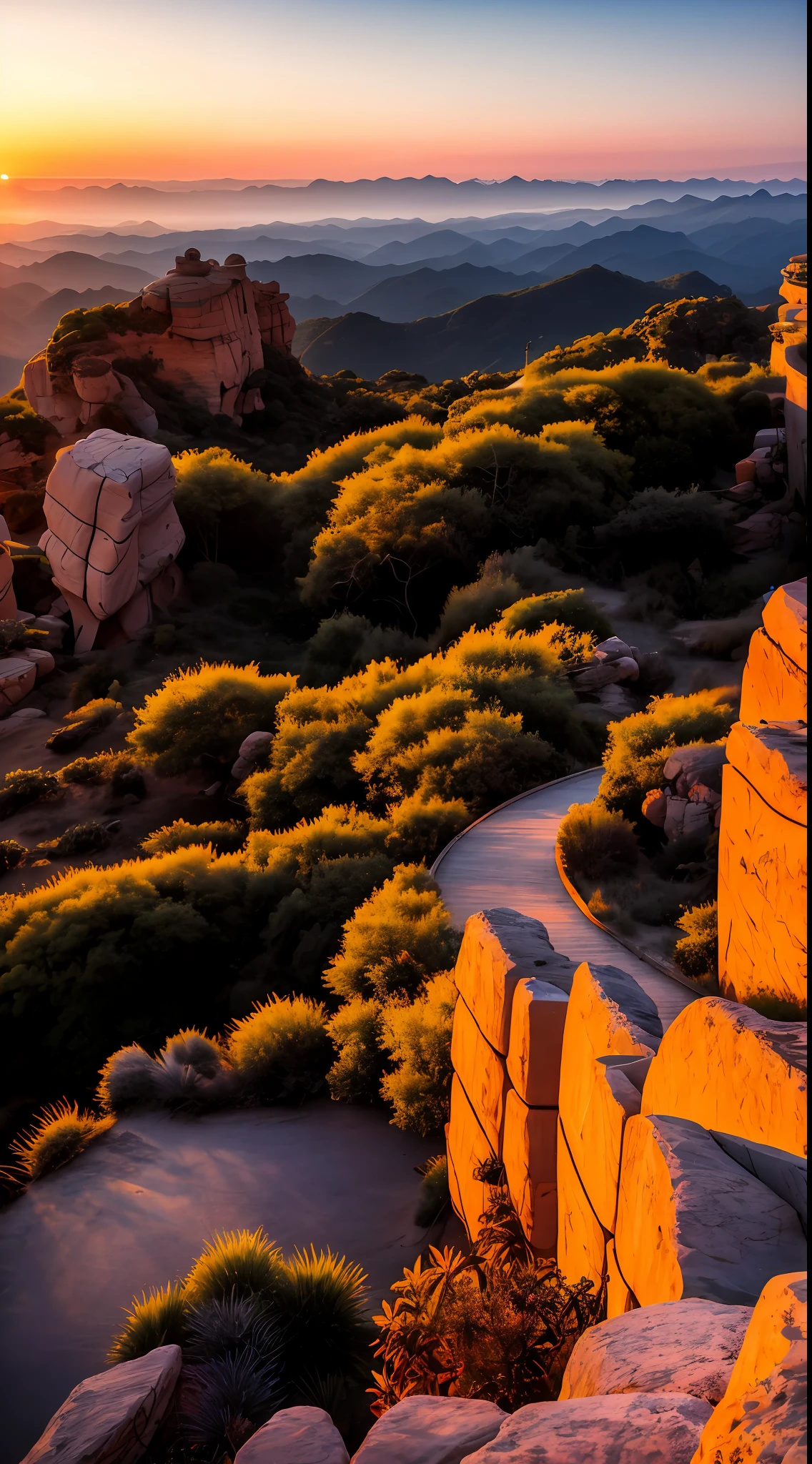 Sunset, evening glow, distant view, realistic, rich colors, gorgeous and colorful, wide-angle lens, shooting in the evening, positive film, naturalistic style, high-definition filming.