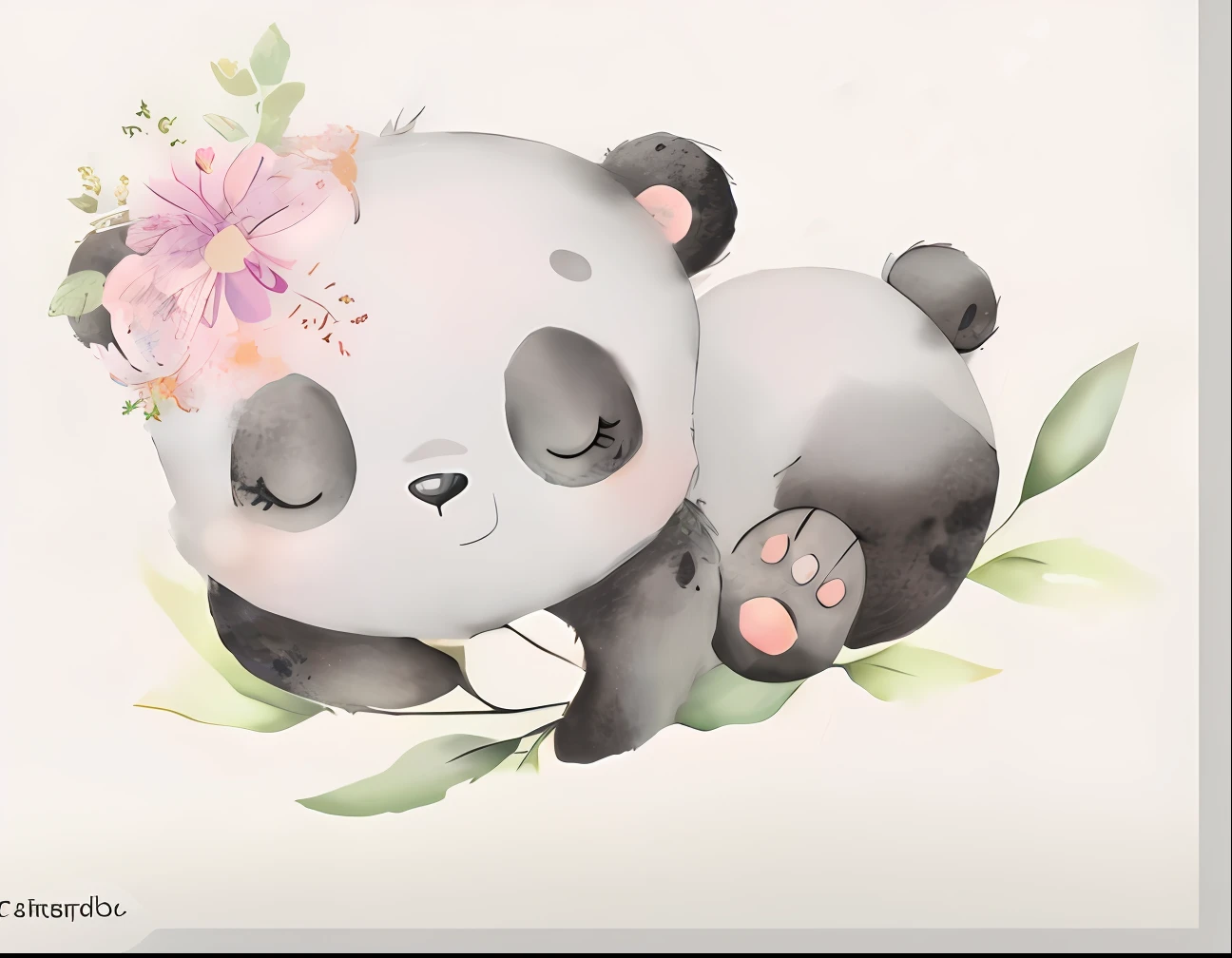 there is a panda bear with a flower crown on its head, cute panda, adorable digital painting, cute digital art, panda, panda panda panda, a cute giant panda, cute illustration, so cute, by Martina Krupičková, watercolor digital painting, lovely and cute, cute and lovely, cute artwork, cutie, dreamy illustration, awwwww, by Ni Tian