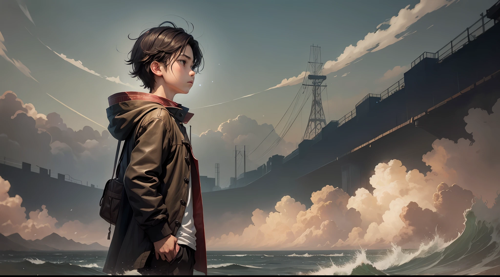 A boy, dark wind, downcast, with nothing
