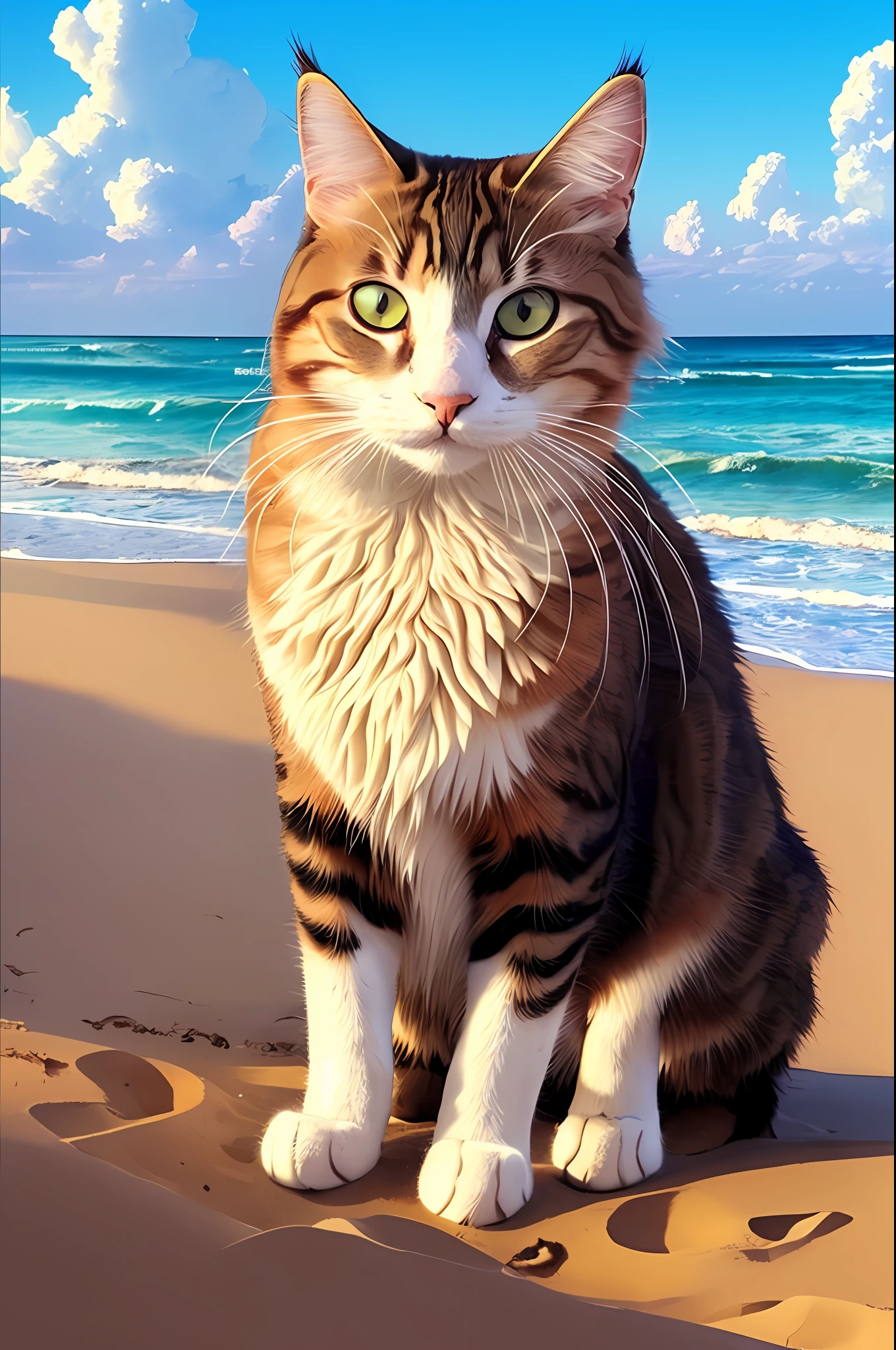 Nice cat on the beach --auto --s2