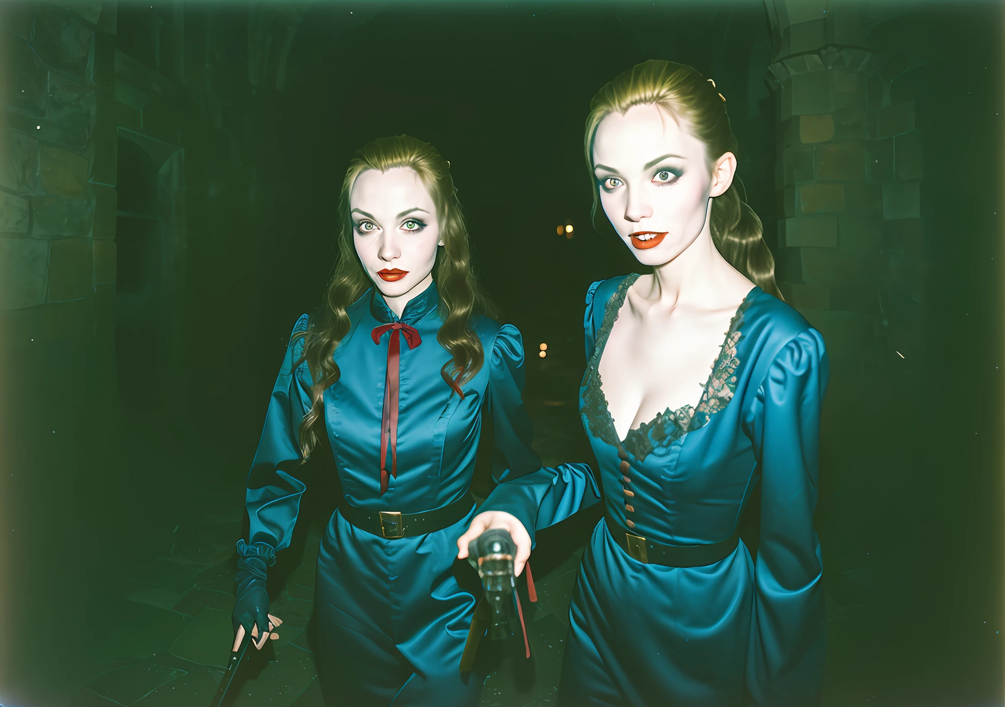 candid RAW portrait photo of a female vampire in a Castle at night, Fujifilm Fujichrome Provia 100F film , flashlight