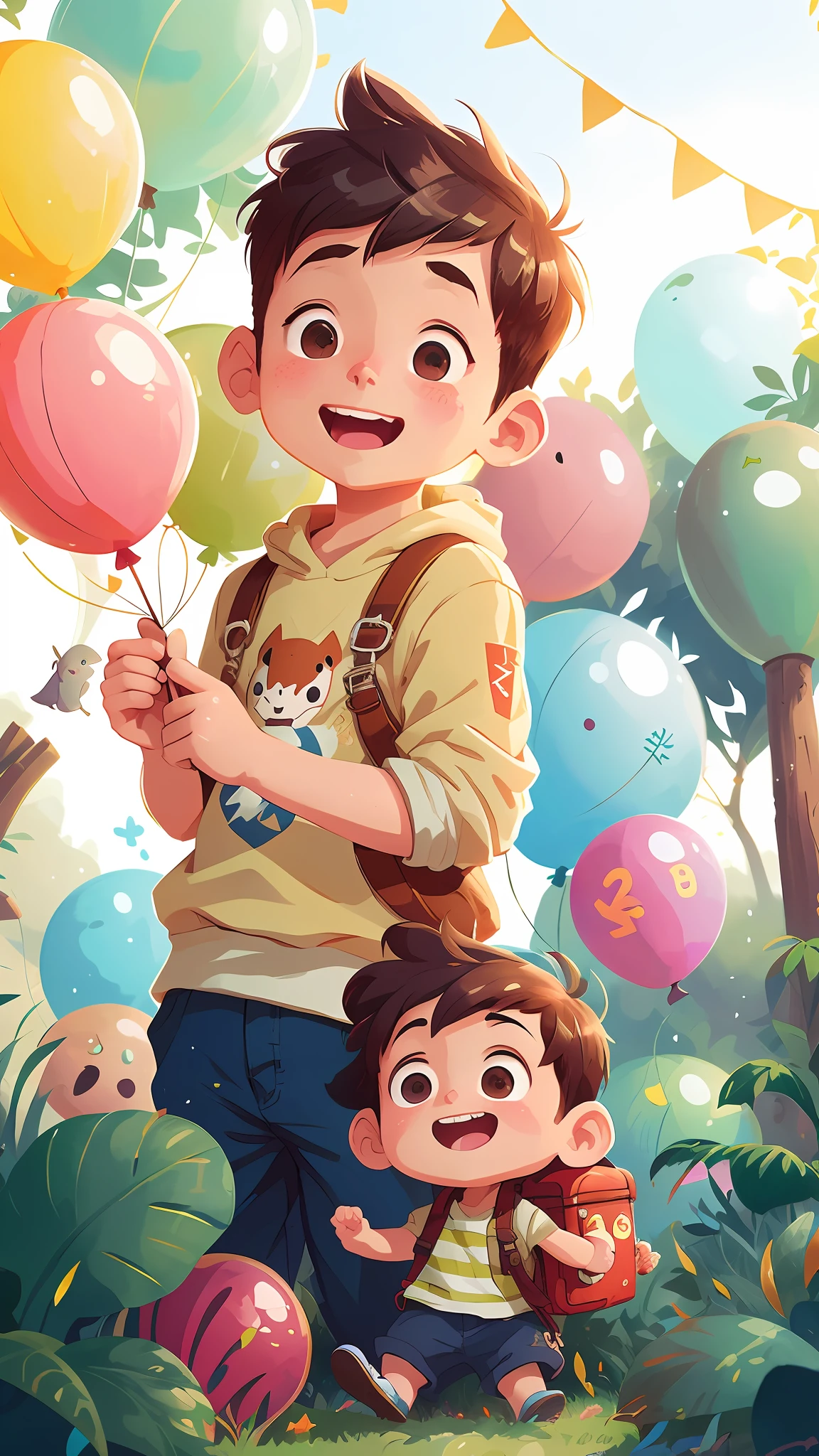 A Boy, Children's Art in Artstation, Loish and Goro Fujita, Cartoon Digital Painting, Digital Cartoon Drawing Art, Rob Rey and Kentaro Miura Style, Guweiz Style Artwork, Cute Digital Painting, Cute Detailed Digital Art, Cartoon Art Style, Epic Full Color Illustration, by Ryan Yee
