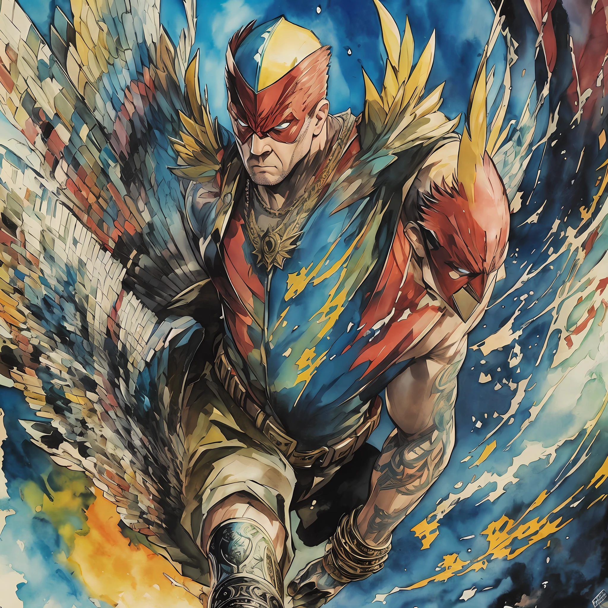 Birdman the unexpected virtue of comic style ignorance, power pose, in a city, hq, extremely detailed, eyex sharp amazing art --auto --s2