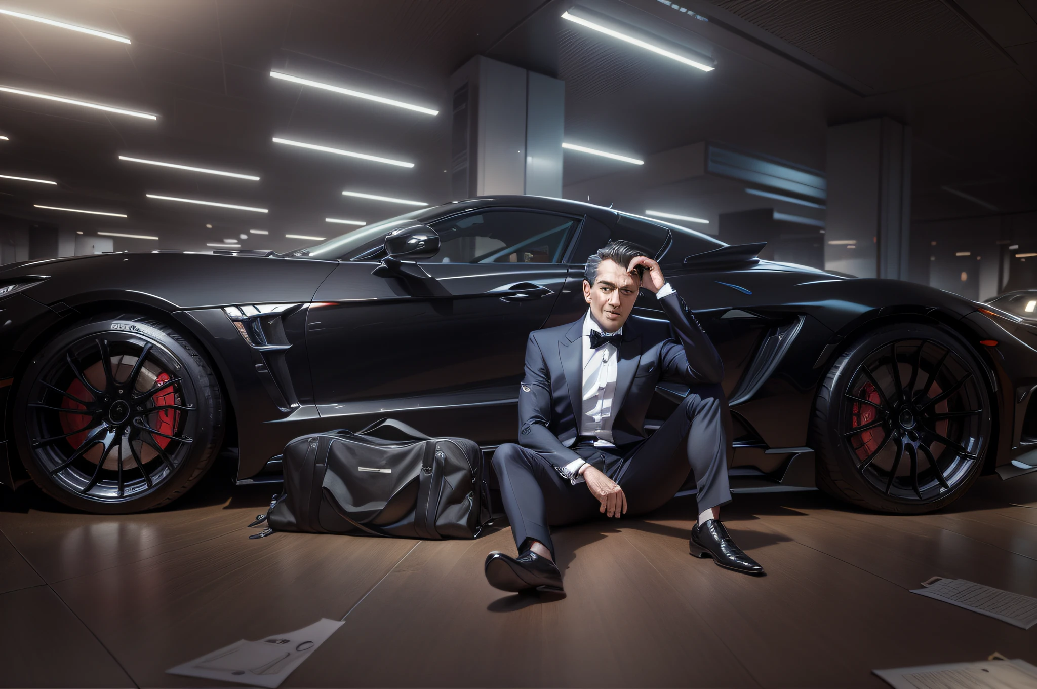 Create a photo of a millionaire man --auto --s2