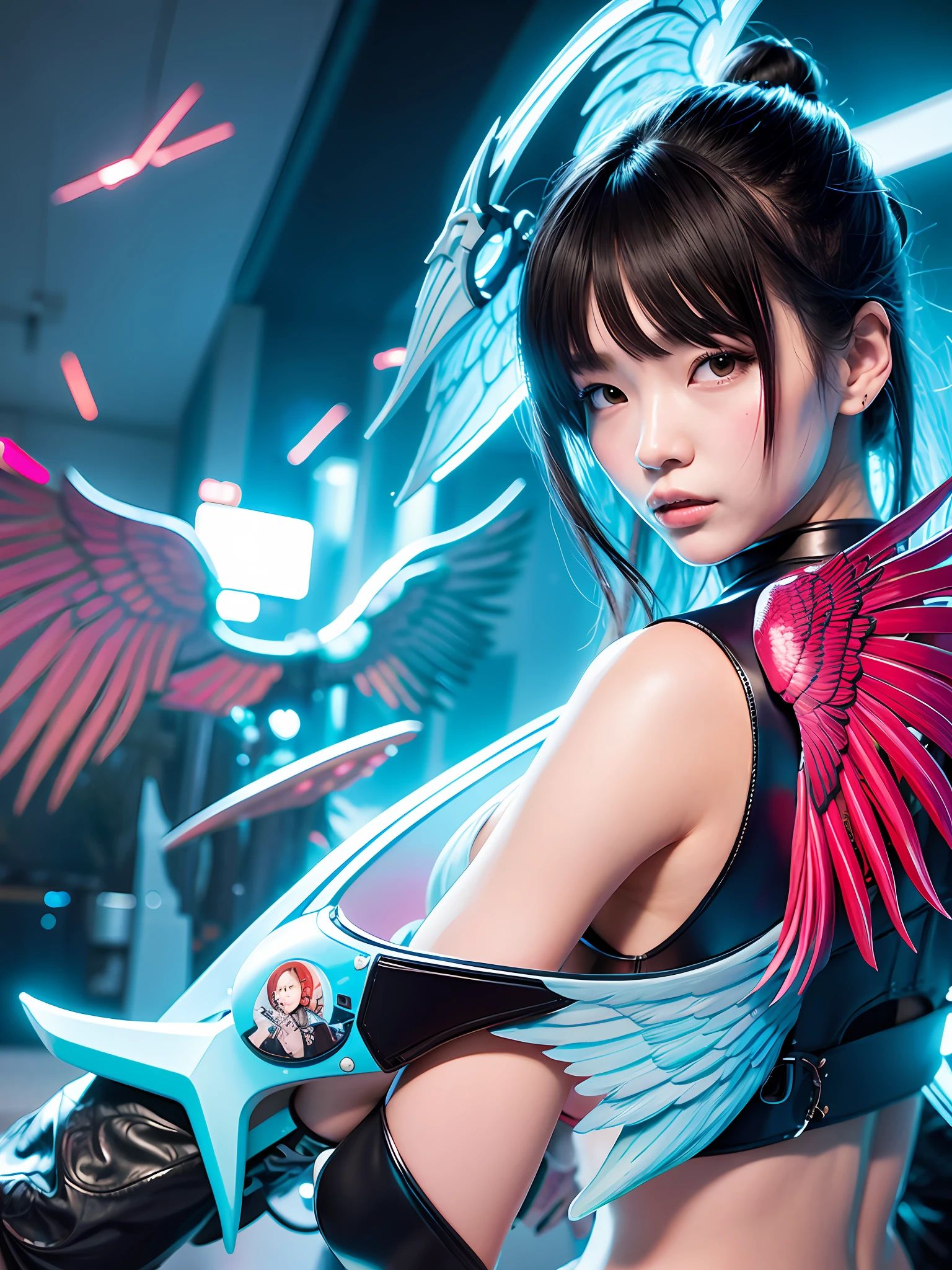 Cyberpunk chinoiserie angelbaby wings