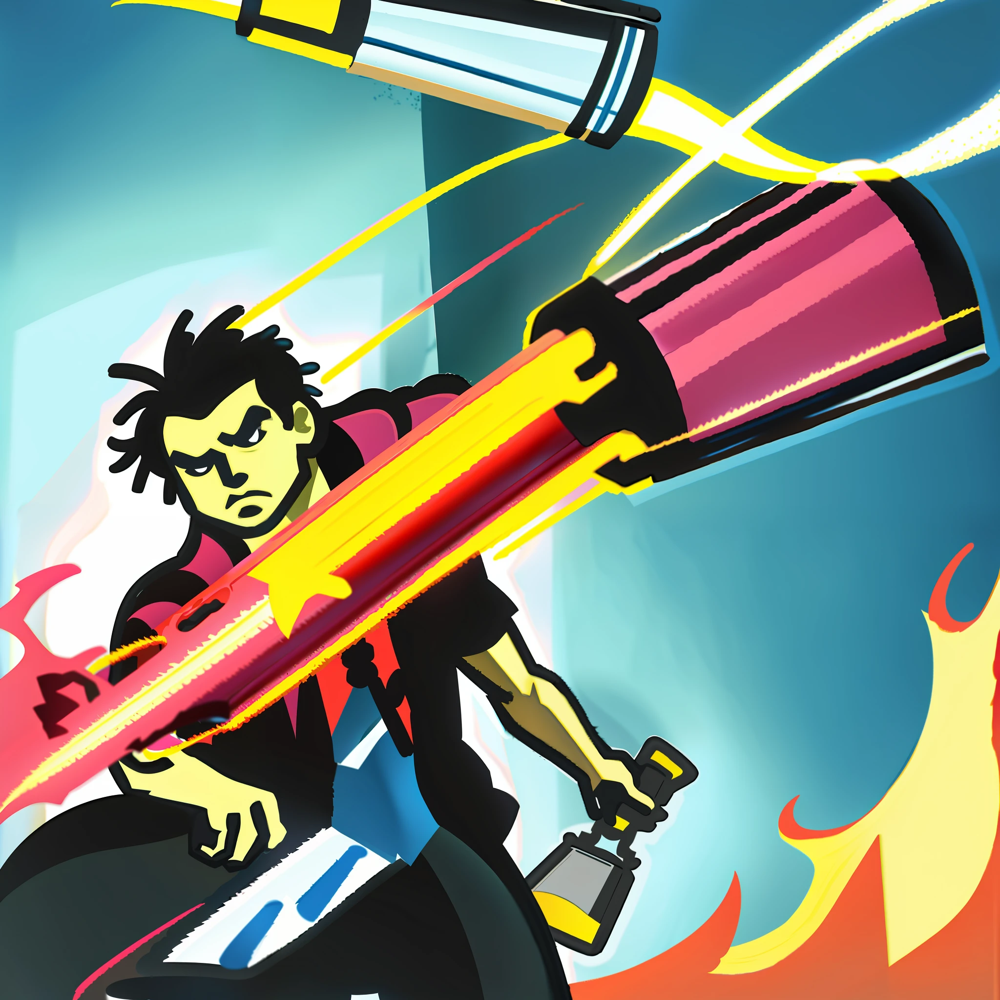 Capo, holding a fire extinguisher