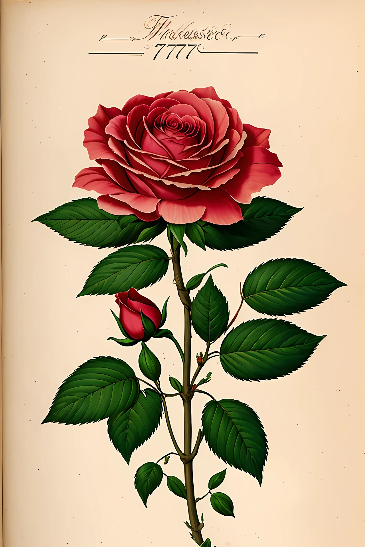 (best quality:1.2), (detailed:1.2), (masterpiece:1.2), vintage botanical illustrations of Larger Provence Rose, ufo space (1770 1775) in high resolution