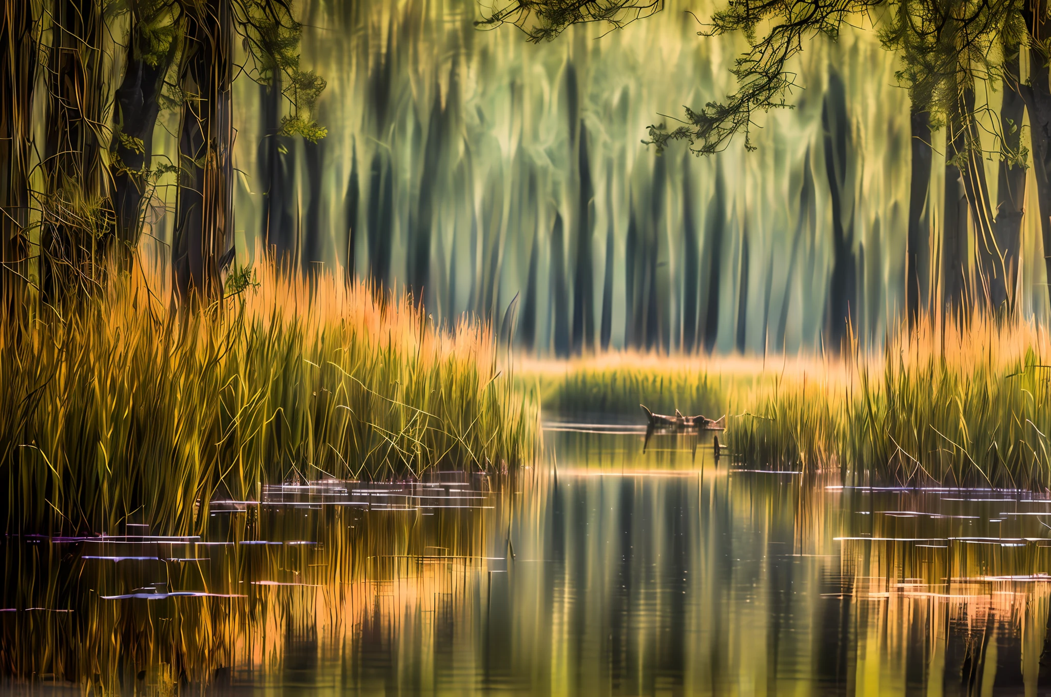 Midnight, rustling reeds