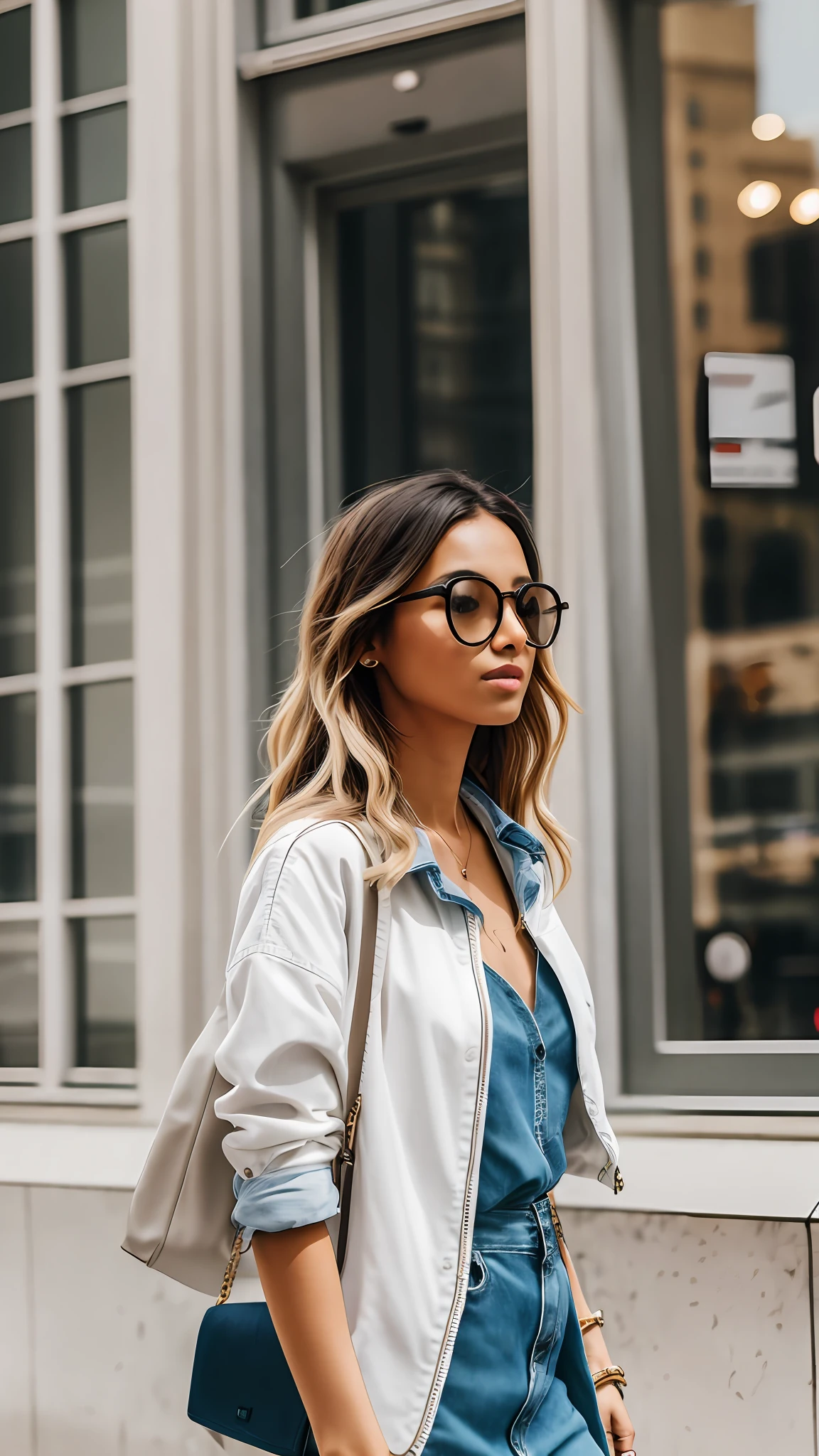street style photo of a woman, shot on sony a 7RIII, Sunlight --auto --s2