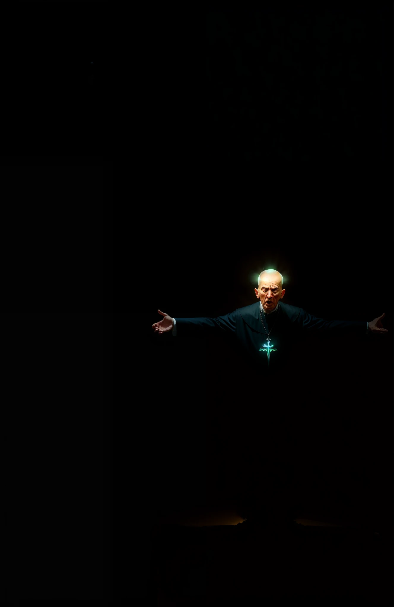 priest practicing exorcism