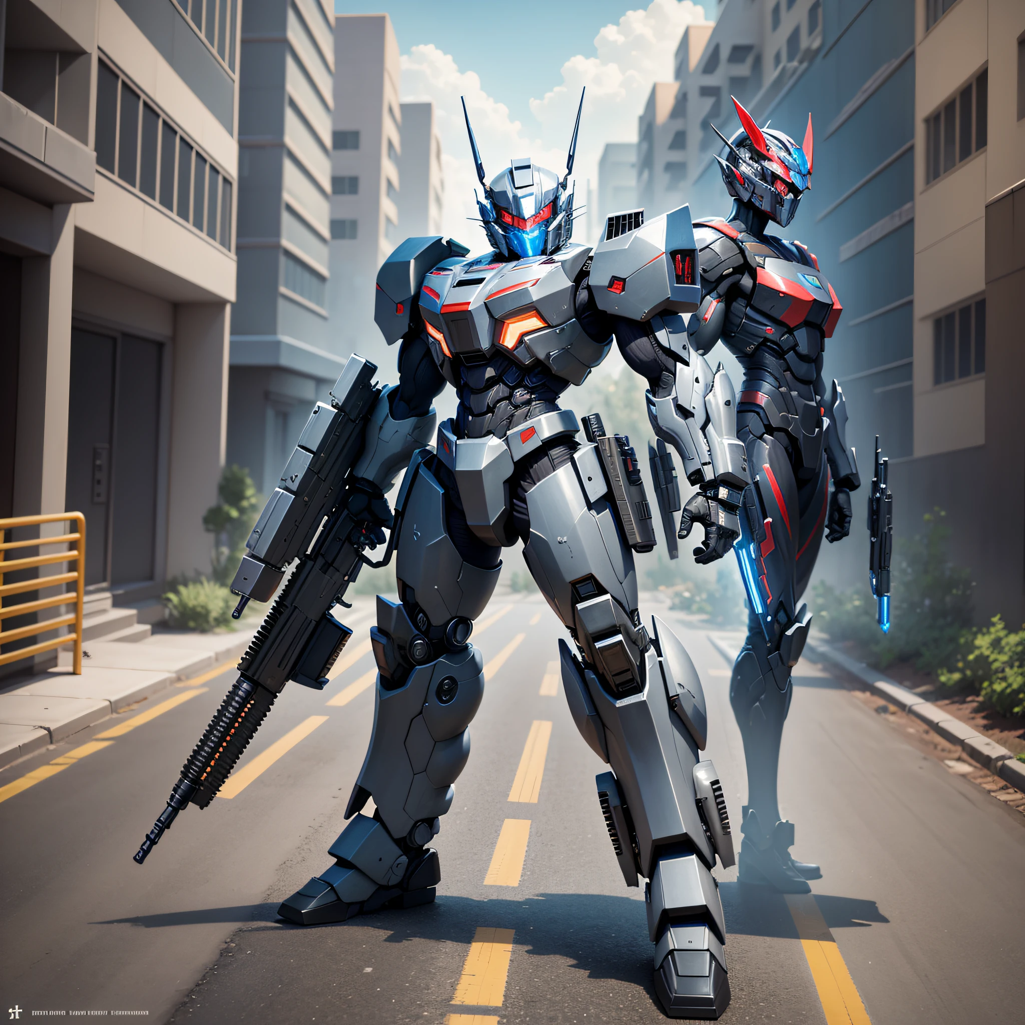 Make a Transformer OPTIMUM PRIME", very well armed, including the weapons: 'Sakin MG38', 'AN94', 'M4A1'. --auto --s2