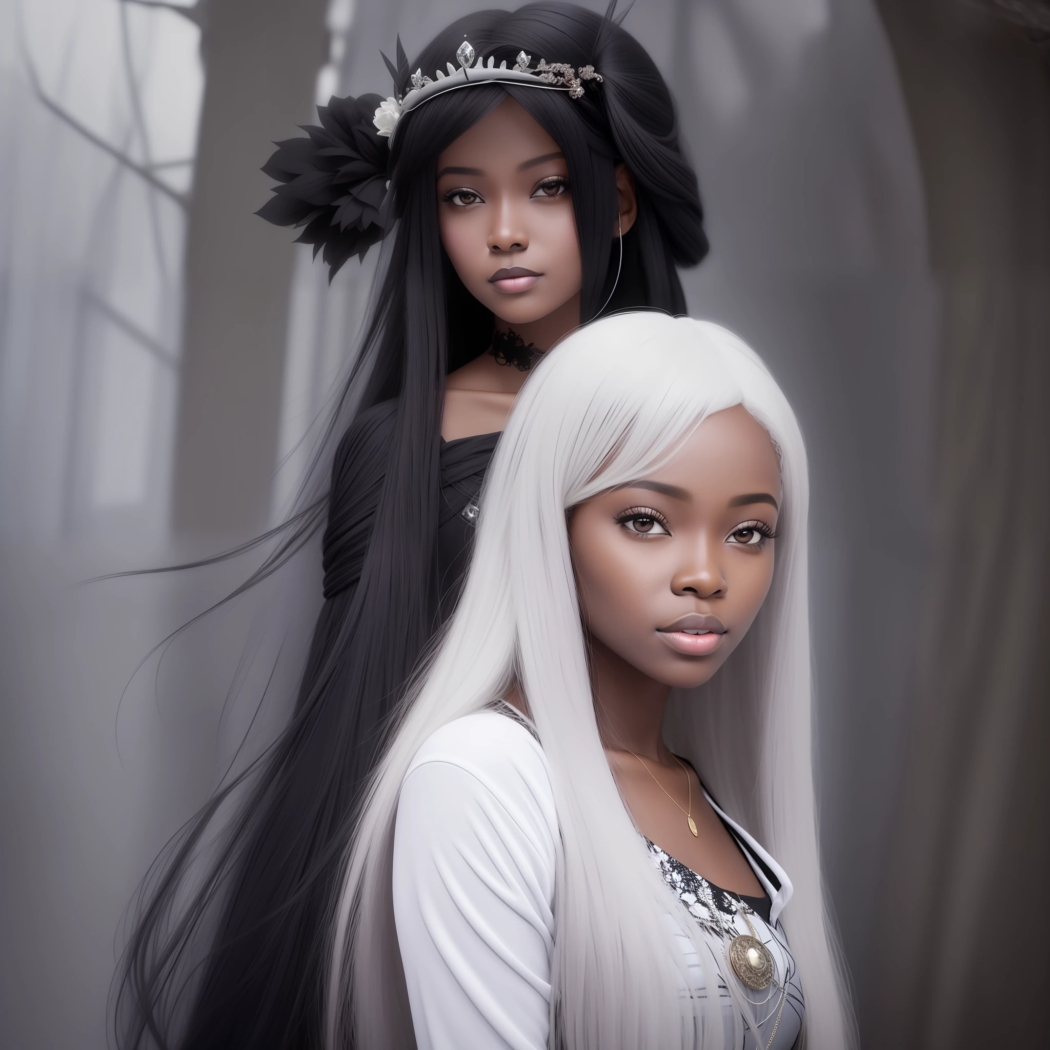 dark skinned, black afro girl, pretty face