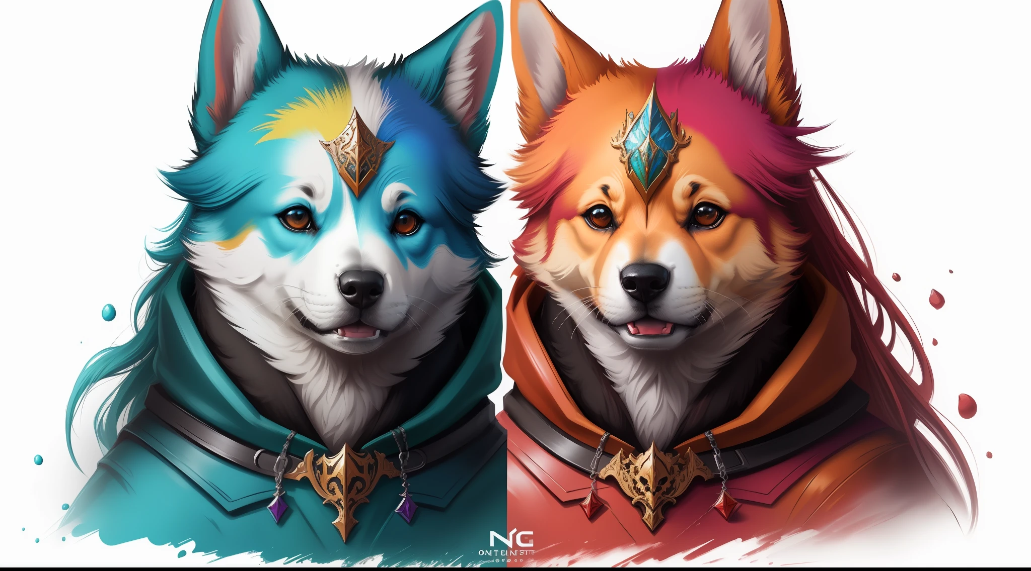 olpntng style, colorful rainbow realistic corgi dog head, animal mascot, T-shirt design, clean design, epic Instagram, artstation, splash of colorful paint, wlop , contour, ((white background)) , nice perfect face with soft skin , concept art portrait by greg rutkowski, artgerm, hyperdetailed intricately detailed gothic art trending on artstation triadic colors, unreal engine, fantastical, intricate detail, splash screen, complementary colors, fantasy concept art, 8k resolution, gothic deviantart masterpiece, oil painting, heavy strokes, paint dripping