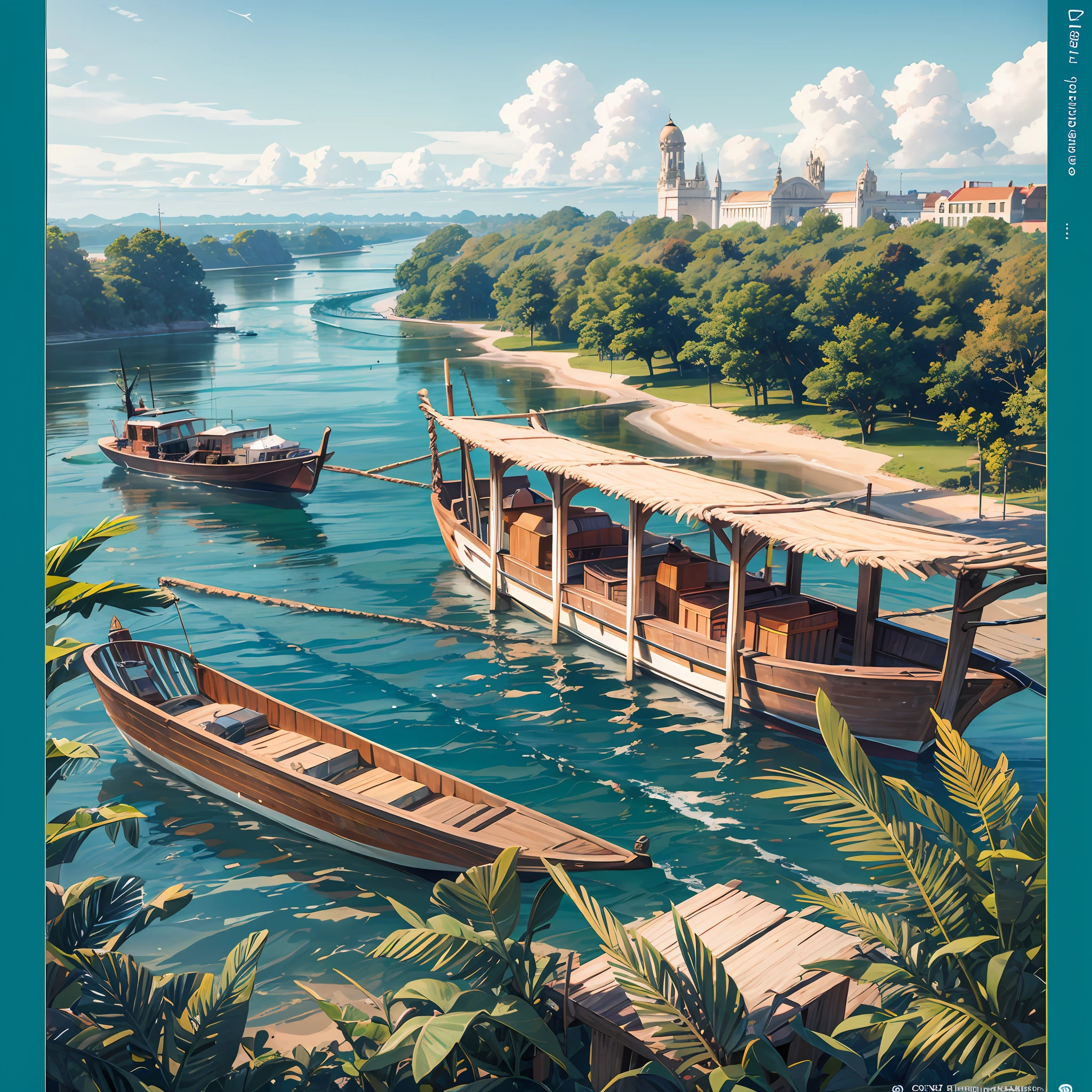 create the see-the-weight, postcard of Belém do Pará, showing the river with beautiful boats --auto --s2