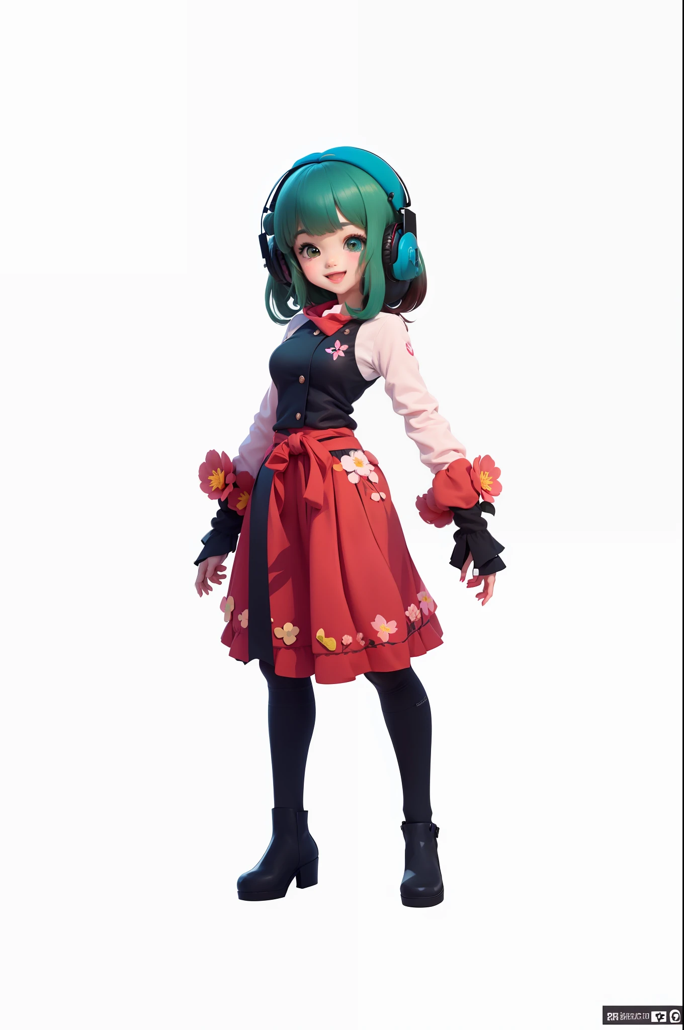 (masterpiece),(best quality),(ultra-detailed), (full body:1.2), 1girl,chibi,cute, smile, open mouth, flower, outdoors, playing guitar, music, beret, holding guitar, jacket, blush, tree, :3, shirt, short hair, cherry blossoms, green headwear, blurry, brown hair, blush stickers, long sleeves, bangs, headphones, black hair, pink flower, (beautiful detailed face), (beautiful detailed eyes),