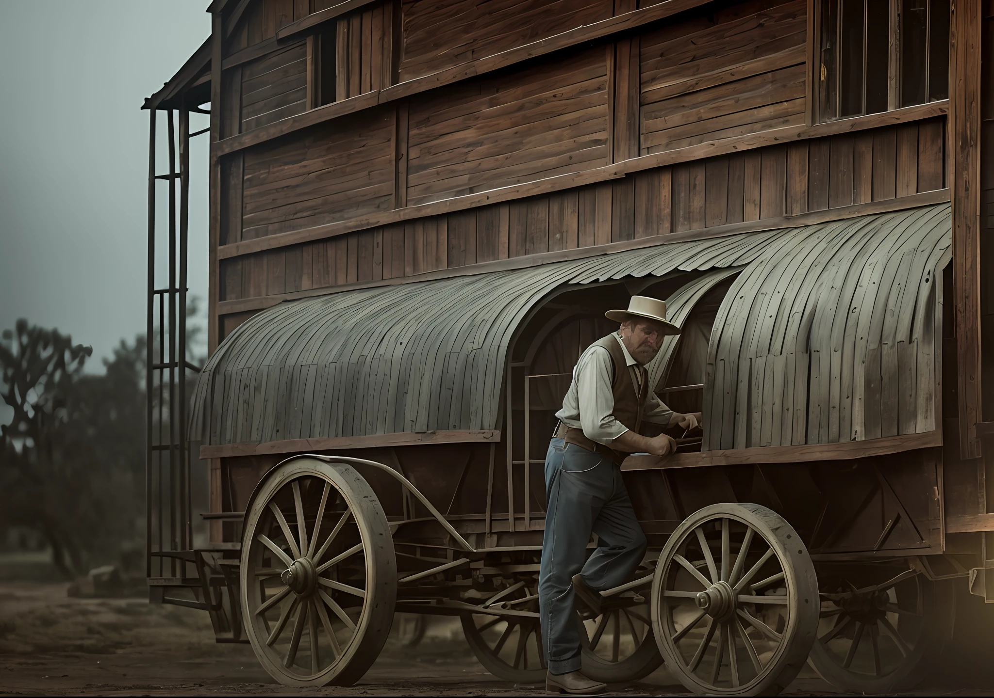 old photos from 1920 ,farms, people , horses wagons,Charles Bukowski Dark photo: realistic epic, smooth cinematic portrait, adobe lightroom, photographic laboratory, highly detailed, faded, art by greg rutkowski and artgerm ,neutral colors: 1,2), (hdr: 1,4) , (soft colors:1.2), hyperdetailed, (artstation:1.4), cinematic, warm lights, dramatic light, (intricate details:1.1), complex background, (rutkowski:0.66), (blue and orange:0.4) Charles Bukowski was a writer and American poet known for his raw and often controversial works. He was born on 16 August 1920 in Andernach --auto --s2