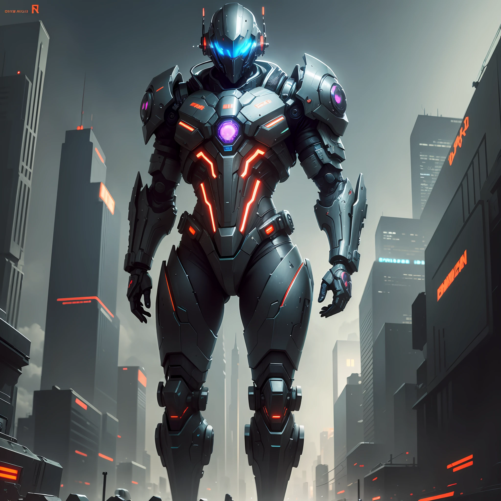 Dark_Fantasy, High Resolution Cyberpunk Generate Futuristic Science Fiction Helmet Wearing a Mechanical Suit,Mechanical Wonder,Robotic Presence --auto --s2