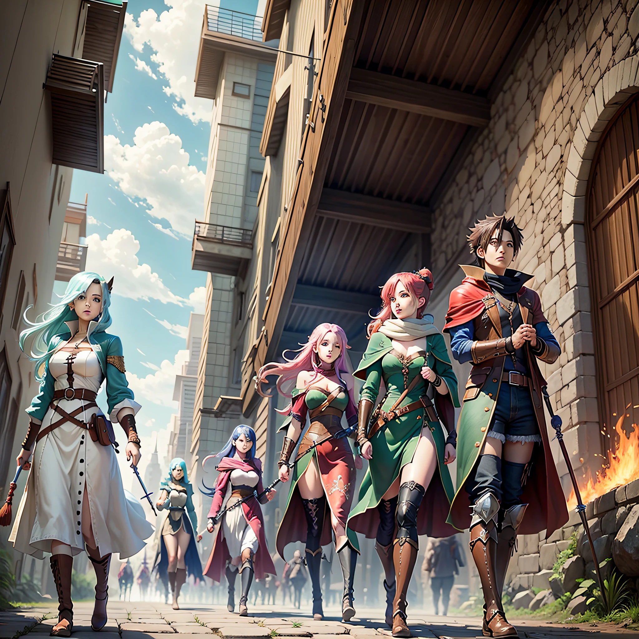 Group of RPG and anime style characters. --auto --s2
