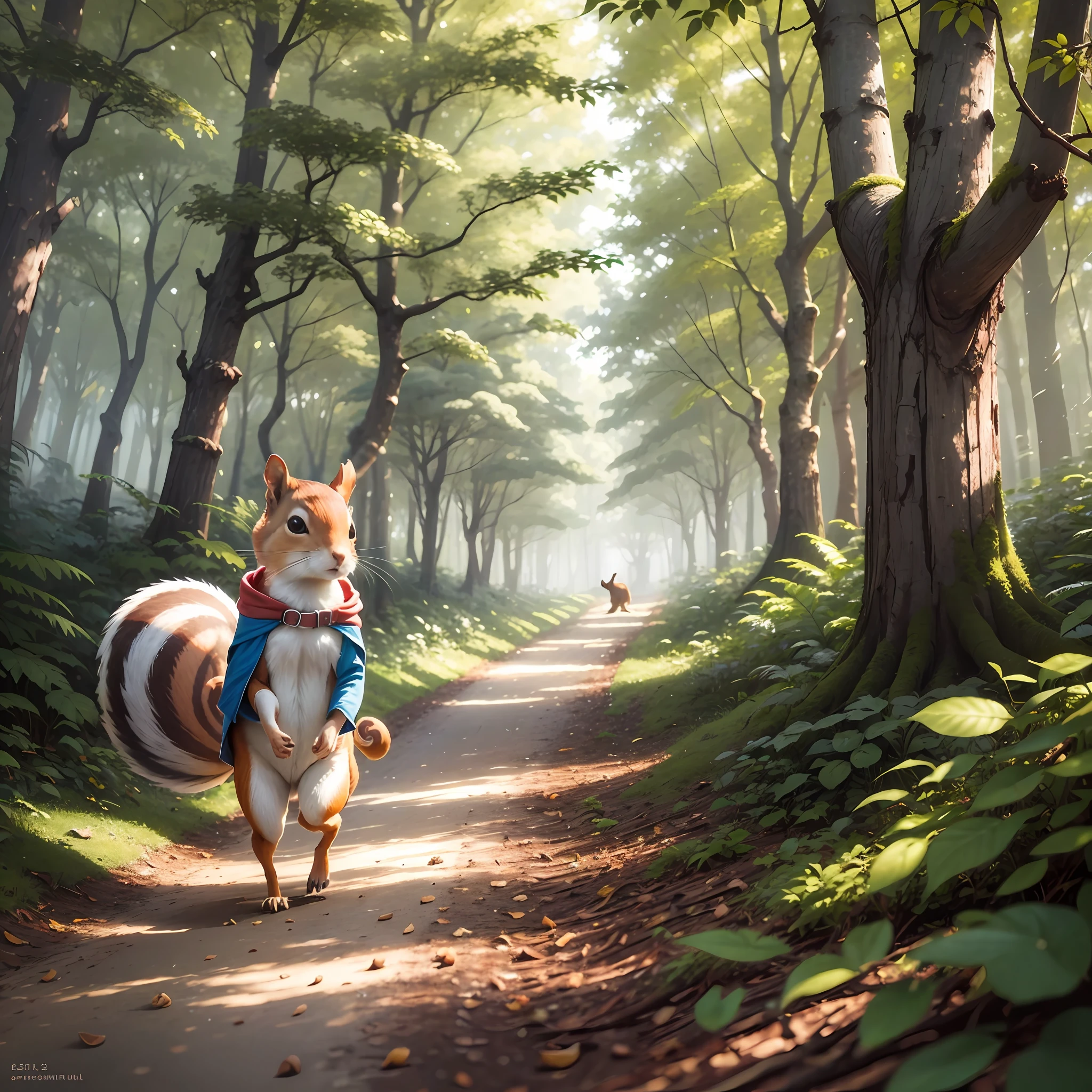 Once upon a time there was a small forest full of tall, colorful trees, where a family of squirrels lived. Among all the squirrels, there was a very special one called Serelepe. He had an infectious energy and loved to run and jump through the branches of trees.

Serelepe lived with his parents, Mr. and Mrs. Squirrel, and his older brothers, Chestnut and Peanut. Every day, they explored the forest in search of delicious nuts and fruit. --auto --s2