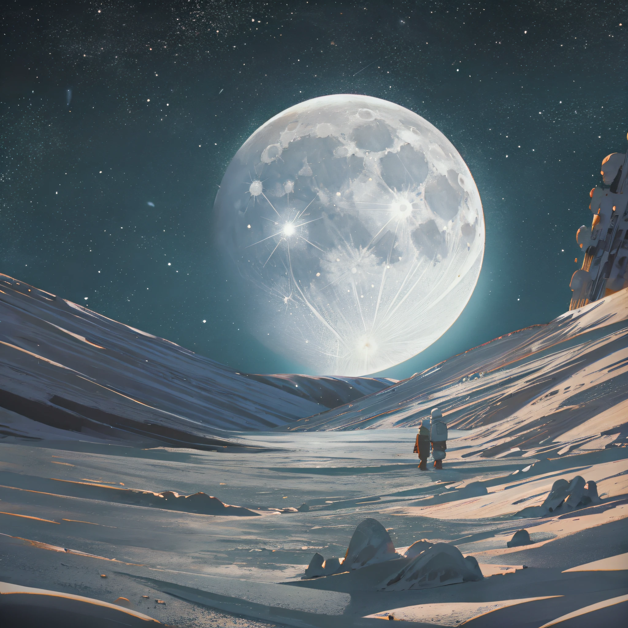 Landscape Moon, 1969, year man arrived on the Moon