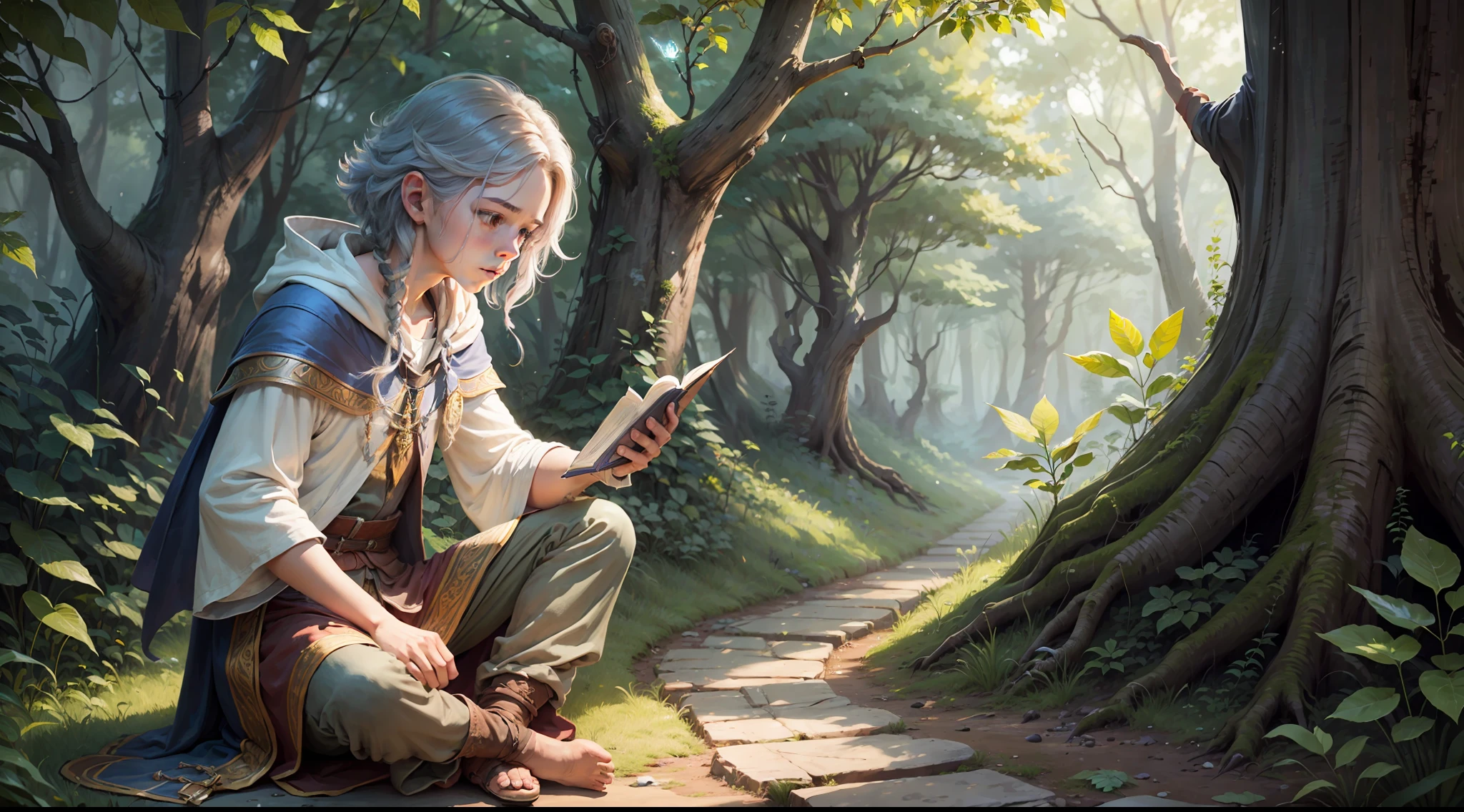 A young wizard is training magic in the midst of nature --auto --s2