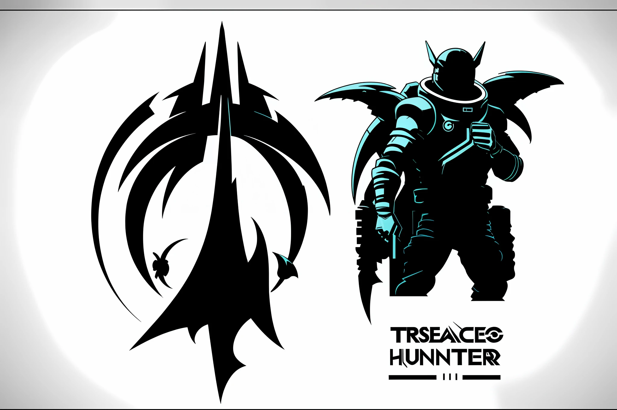 Minimalist logo brand for a team named "Presence Hunters" using theme space