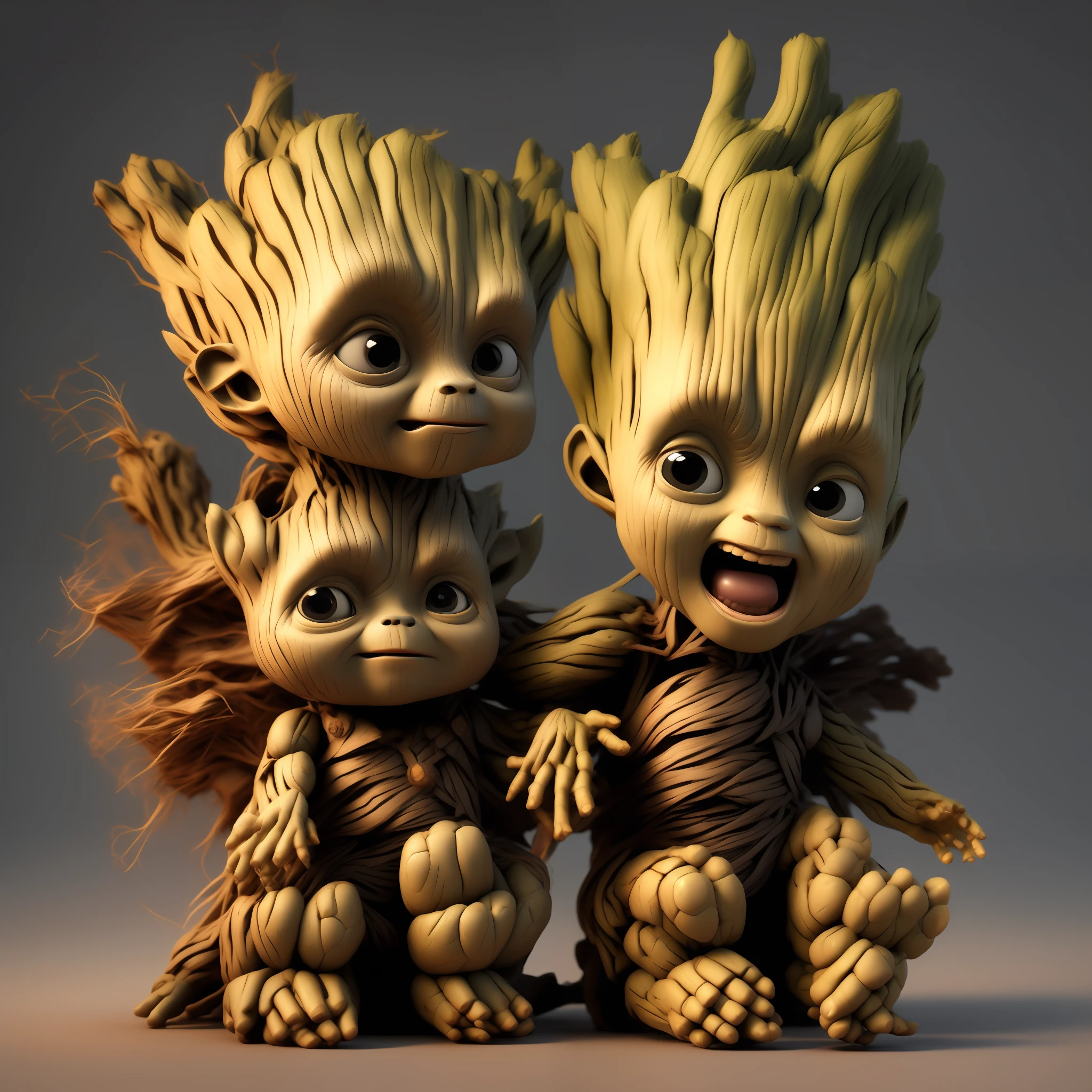 CBZBB Style a groot baby lying laughing, detailed face, detailed smile